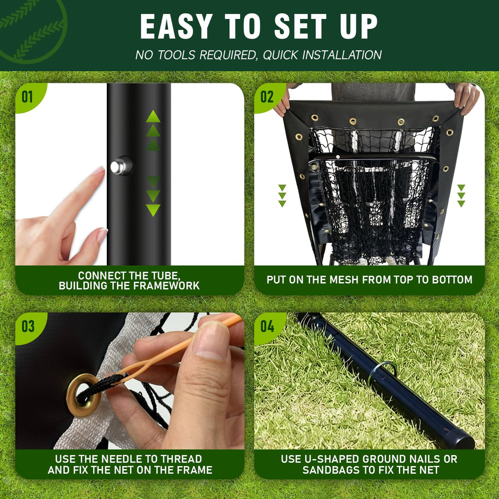 Cricosner ground stakes, threading needles, and sandbags laid out for secure setup
