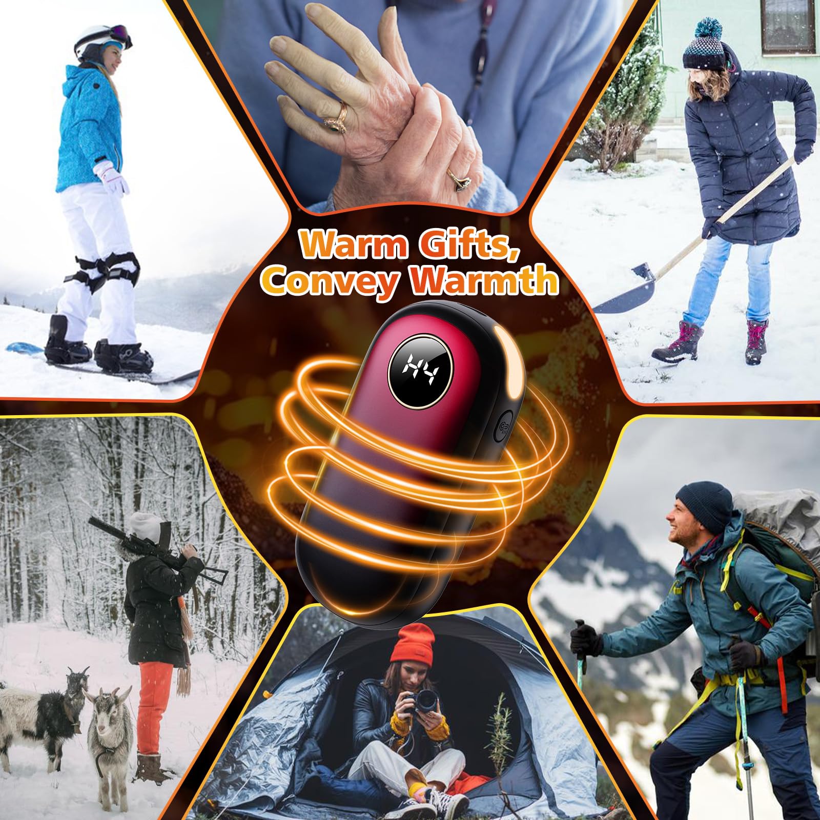 CRISLEX hand warmers on campsite gear conveying reliable outdoor warmth