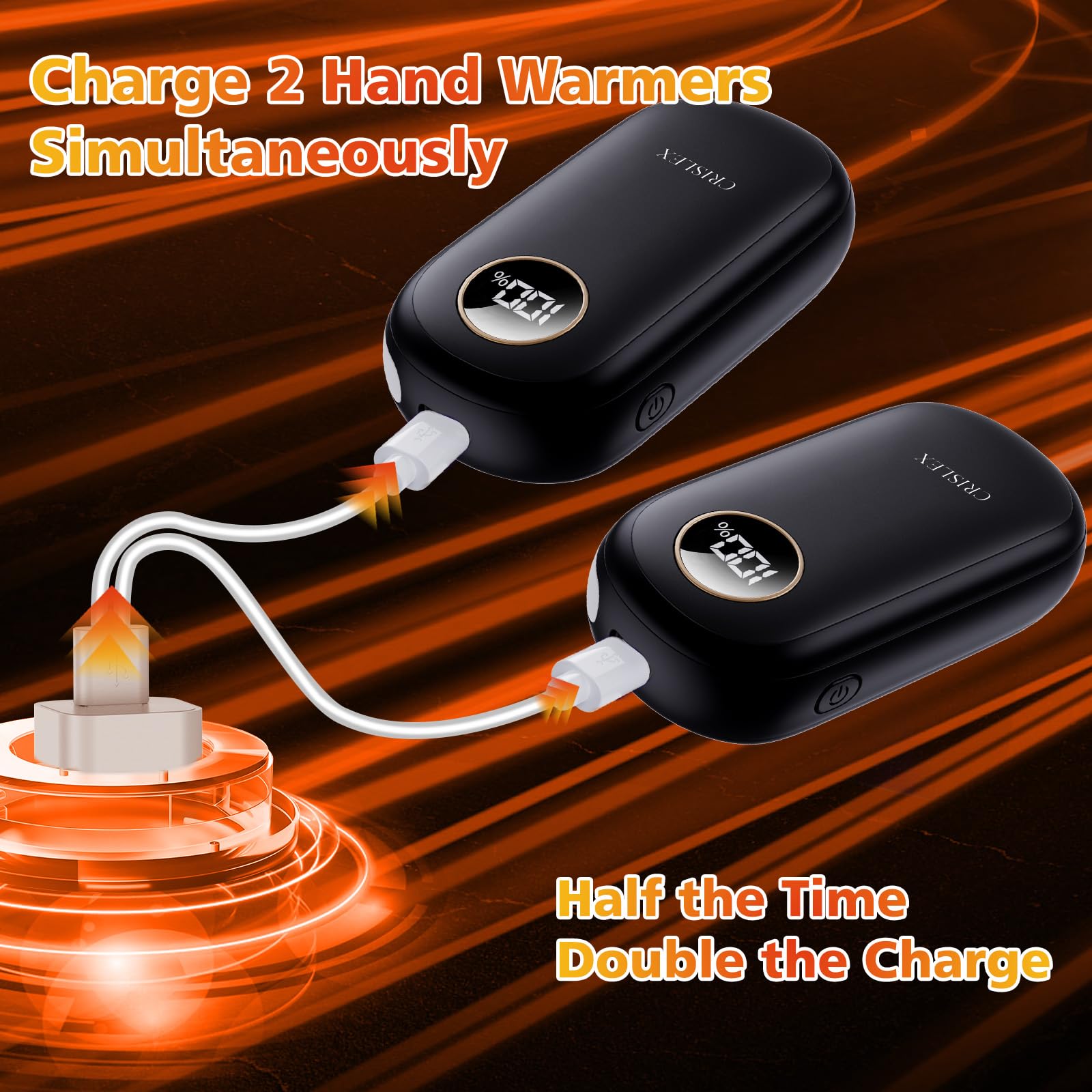 CRISLEX Y-shaped charging cable powering both units from one port