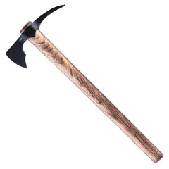 CRKT Odr front view showing coated 1055 carbon steel head and balanced design benefit durability