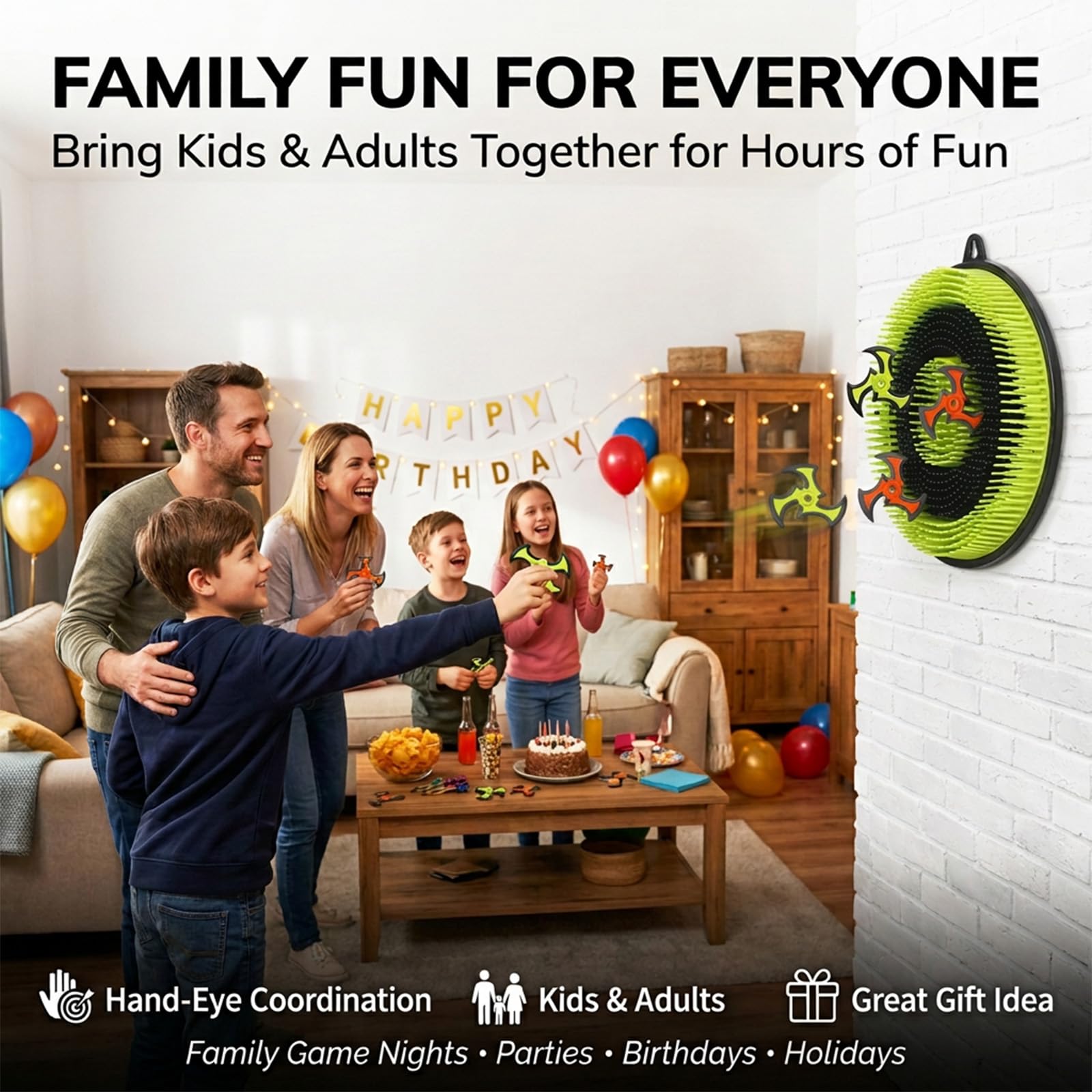 Crlincen target mounted on backyard fence for portable fun
