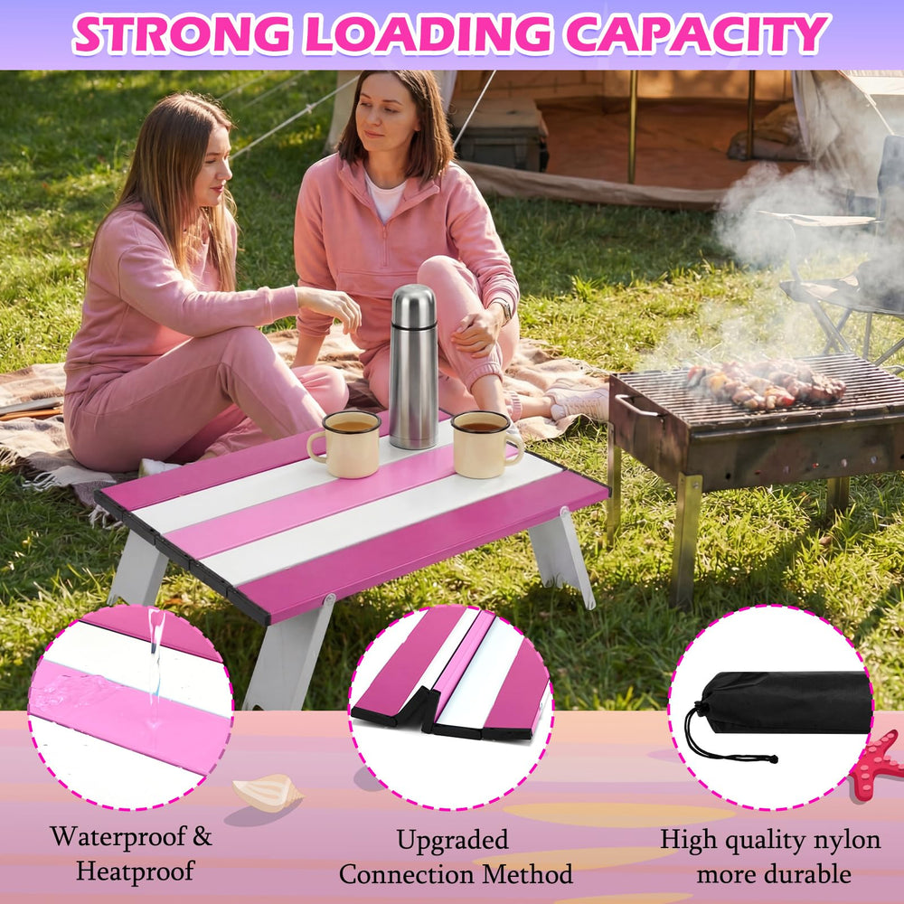 CroBlissful in use on sand demonstrating stable platform for food and drinks outdoors