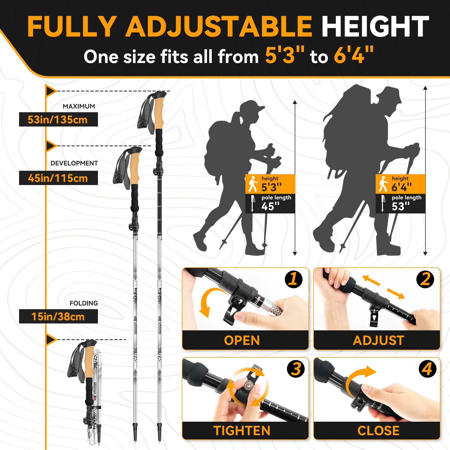 Croosseoutdoors poles in use on rocky trail provide steady support