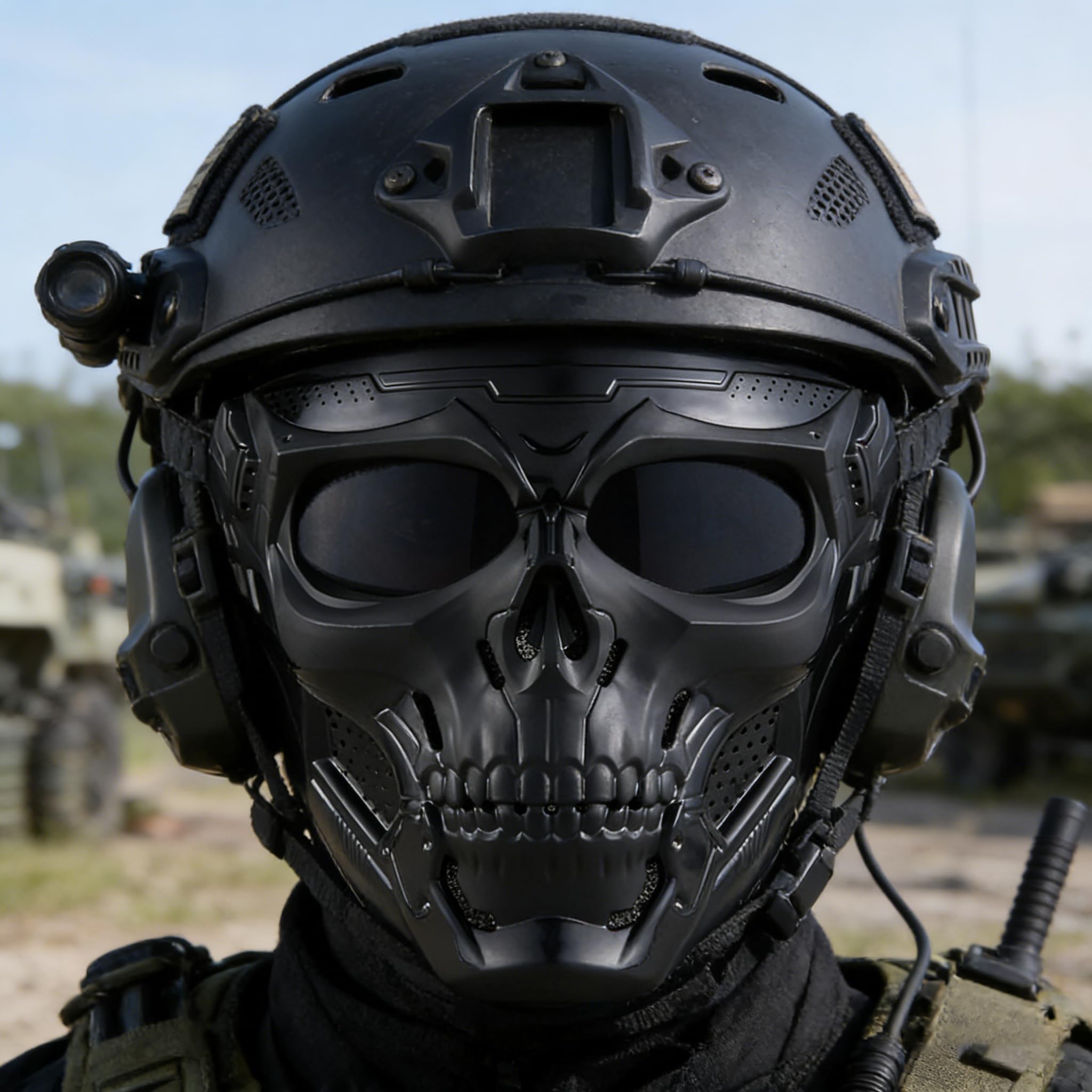 CROSSBODY mask in Halloween setup providing dramatic costume impact