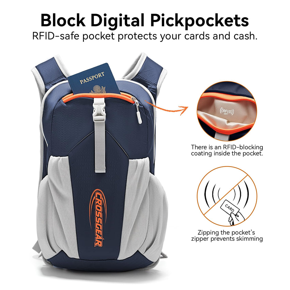 CROSSGEAR folded palm-size pack compact for travel and quick storage