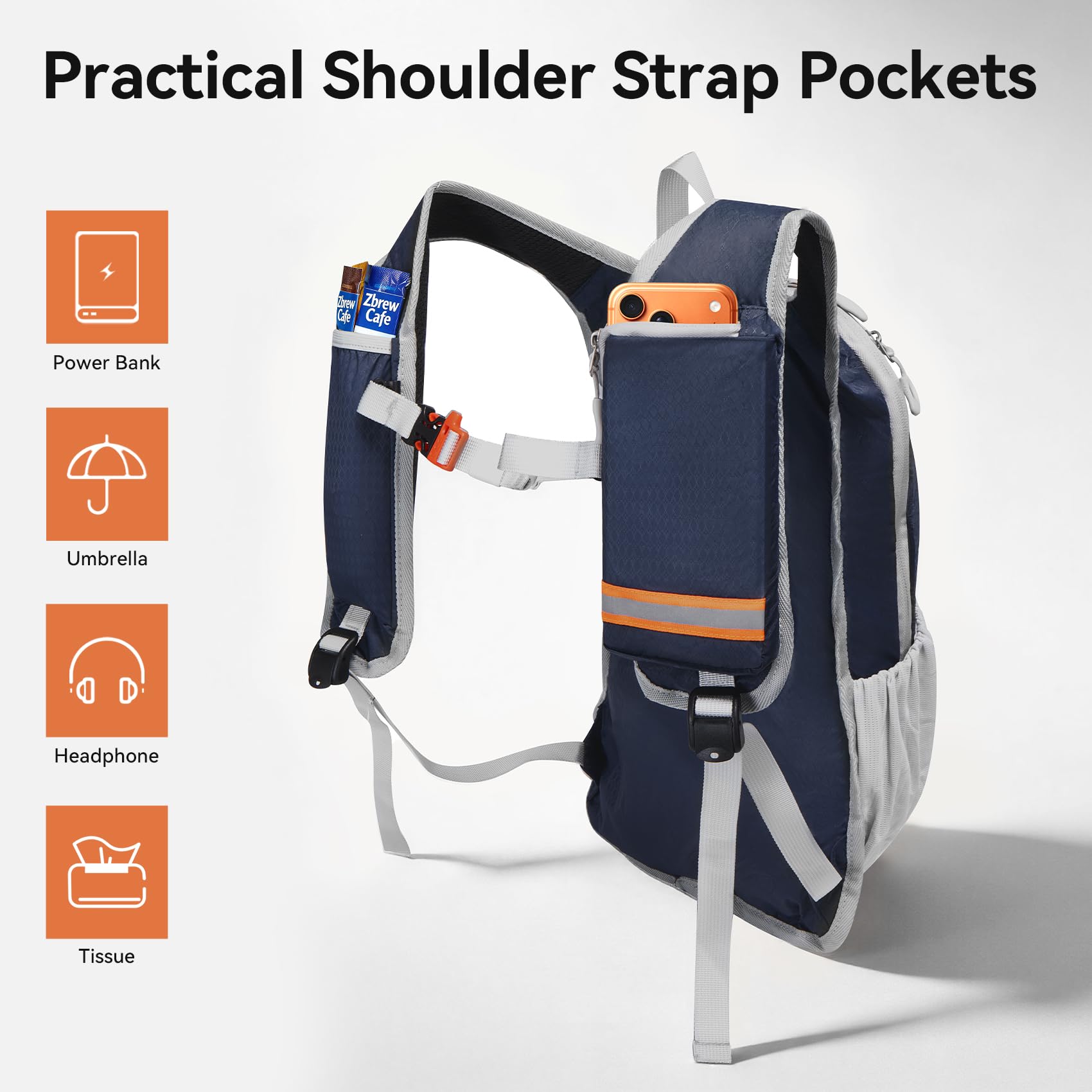 CROSSGEAR side bottle pockets securing hydration for on-the-go use