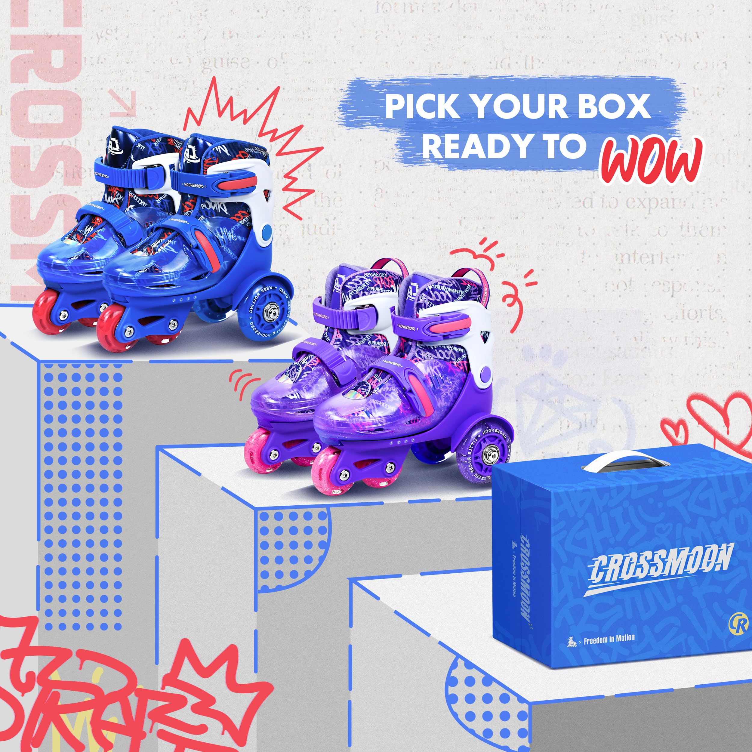 crossmoon child wearing skates outdoors showing confidence and comfortable support
