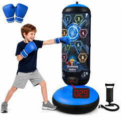 CROTDRM front view of inflated punching bag showing height and design, encourages active play