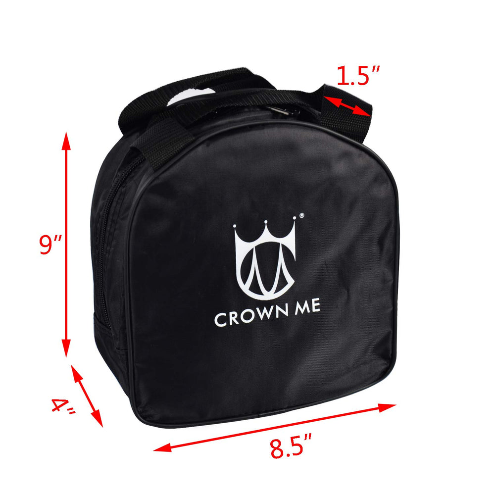 CROWN ME nylon starter bag front view with handle for easy carrying between holes