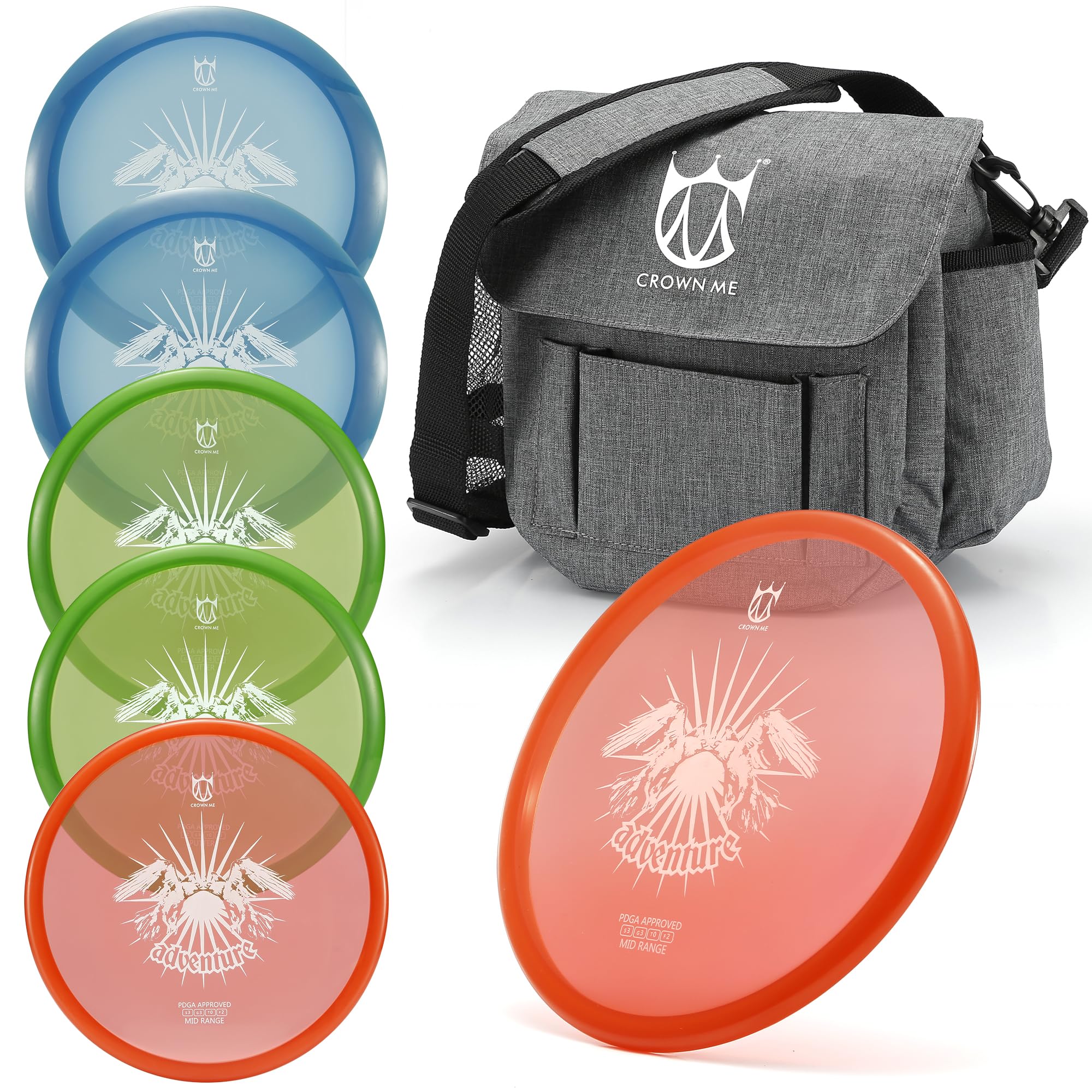 CROWN ME front packaging and bag shown for organized transport and quick access