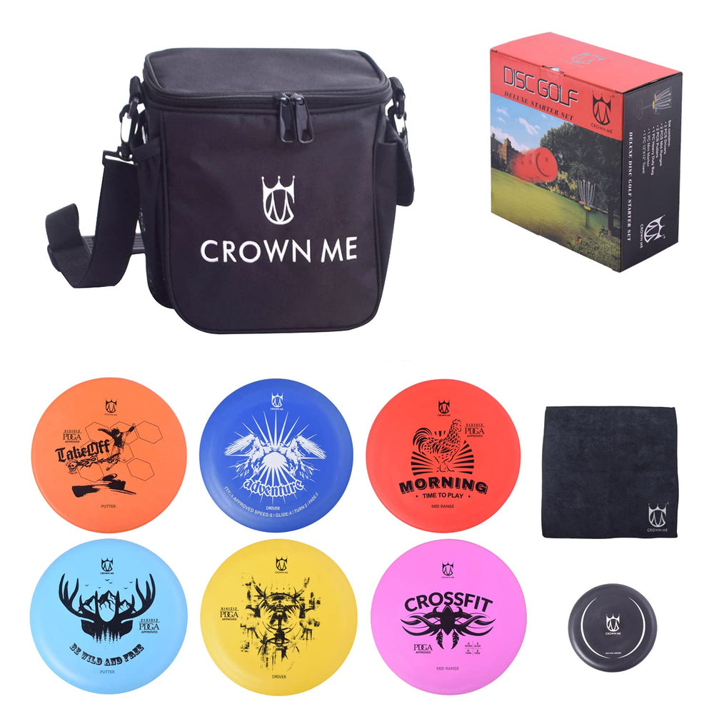 CROWN ME bag front view with discs showing organized storage and quick access