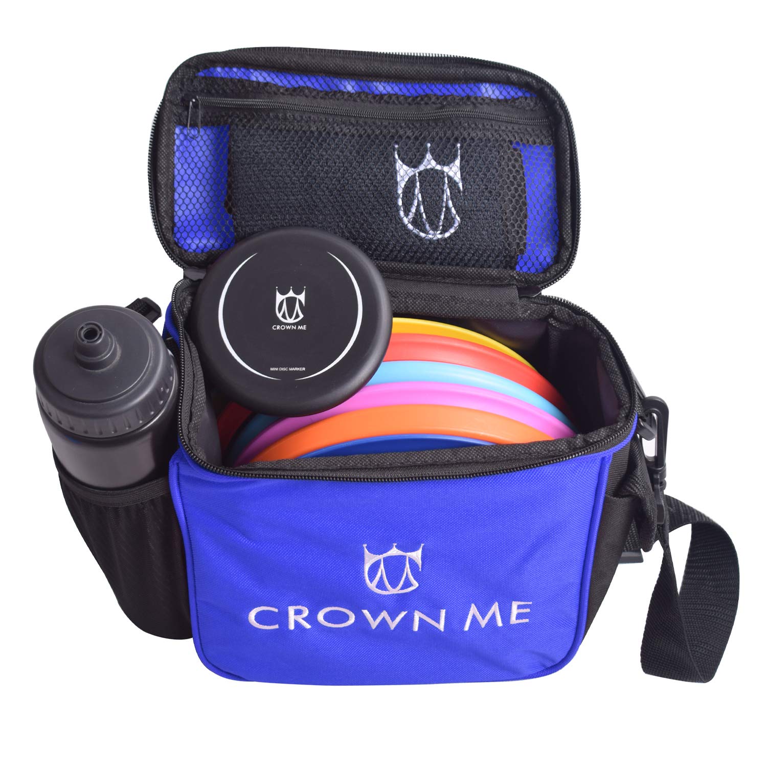 CROWN ME discs in hand for scale comparison, shows size and ergonomic benefit