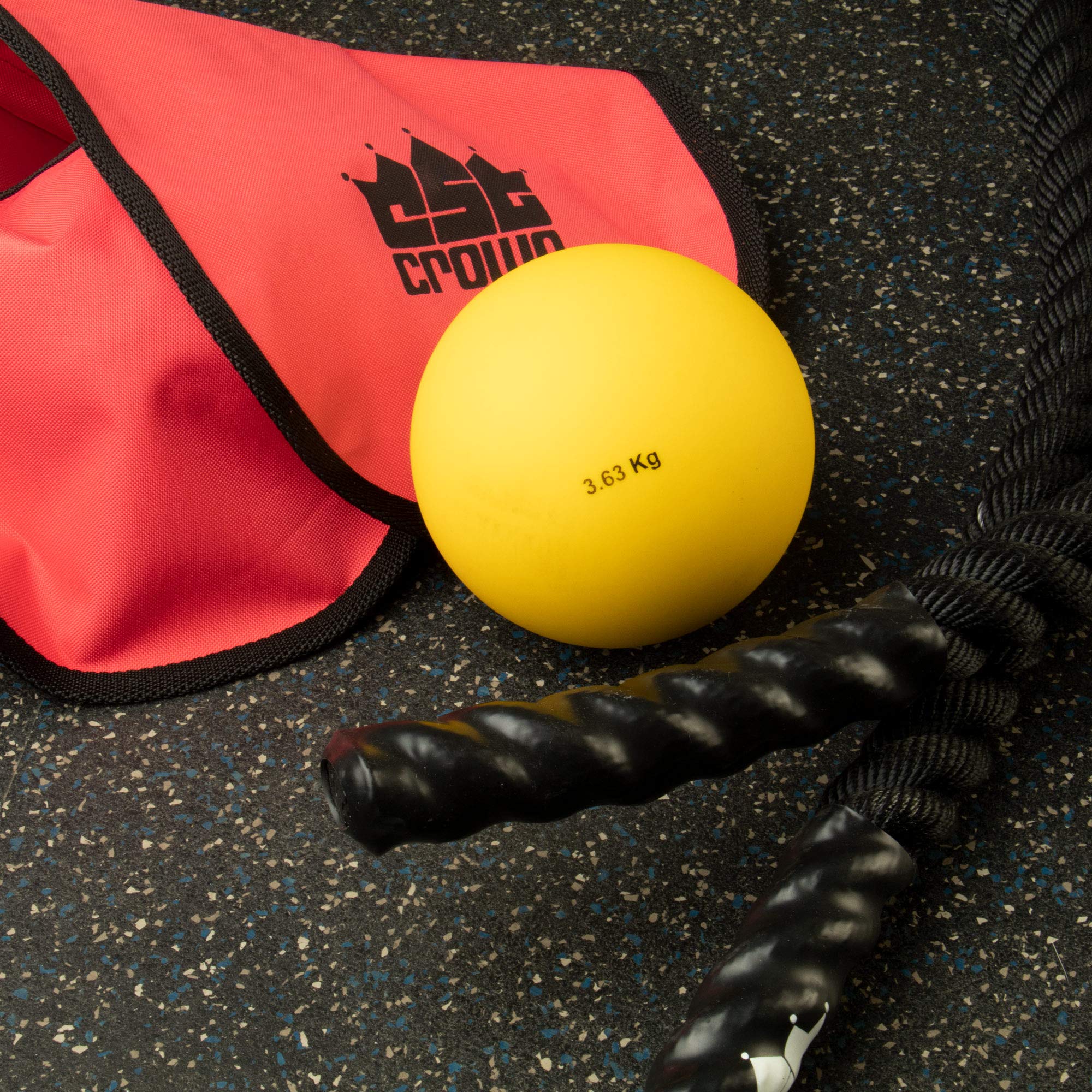 Crown Sporting Goods shot put in use during throw showing realistic training benefit