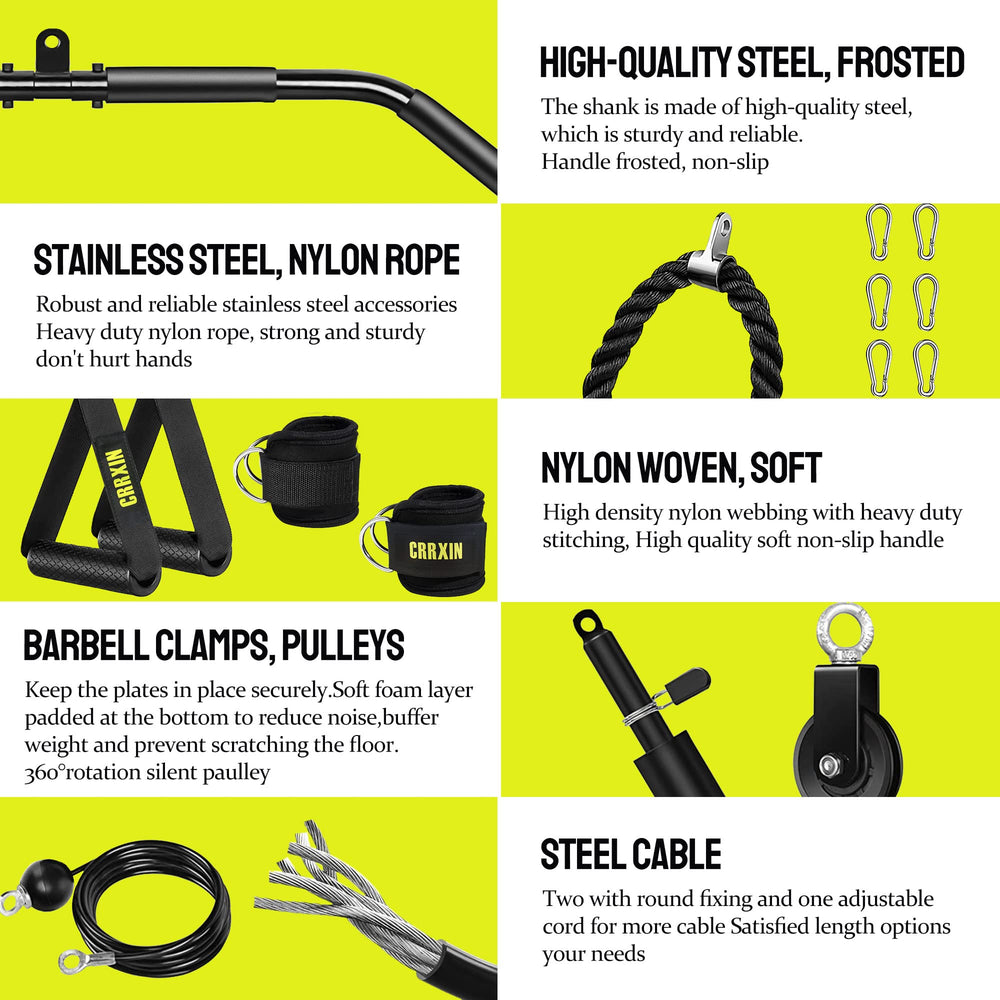 CRRXIN cable and pulley close-up highlighting smooth rotation and durability