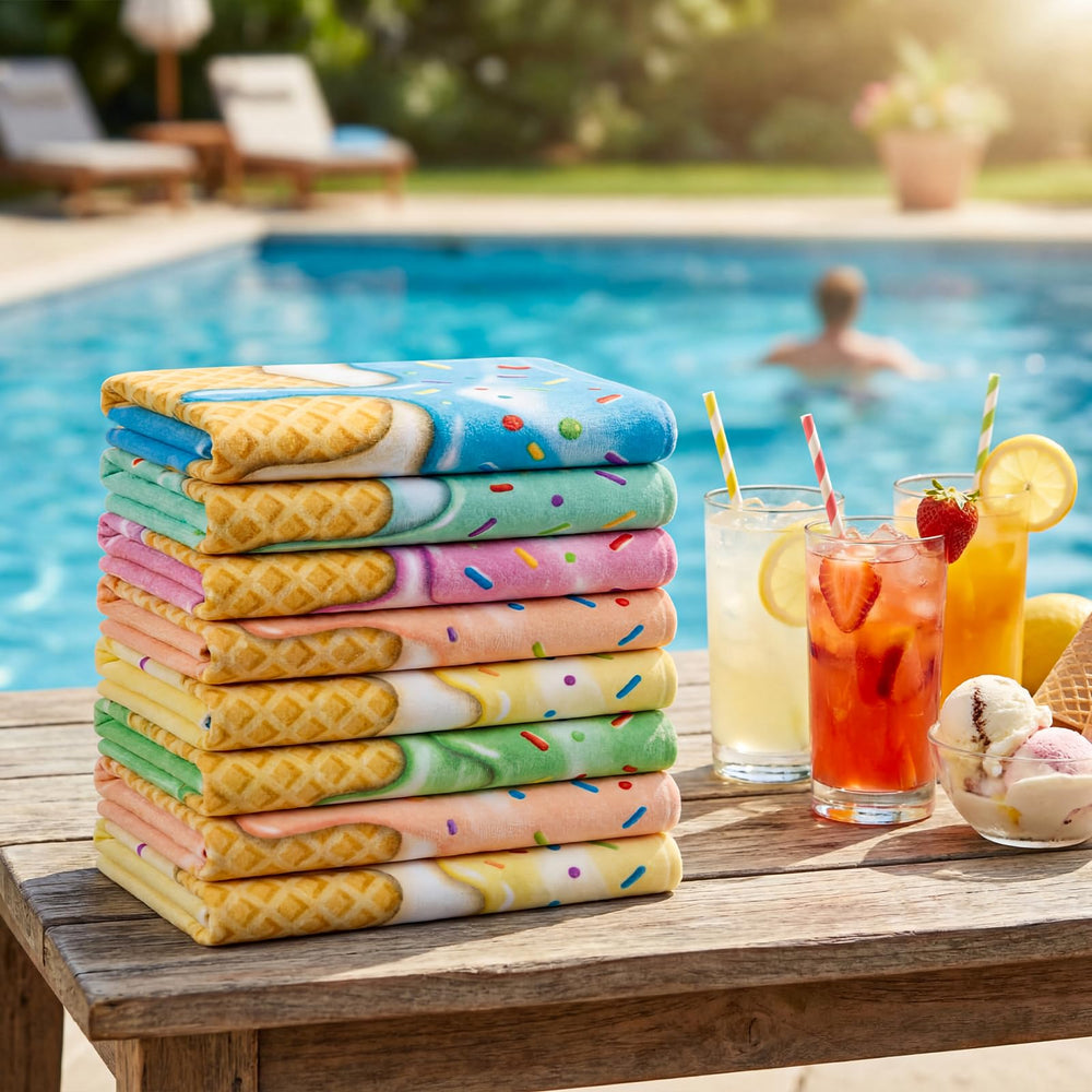 CrystalSylara towel draped over beach chair providing sun protection and comfort