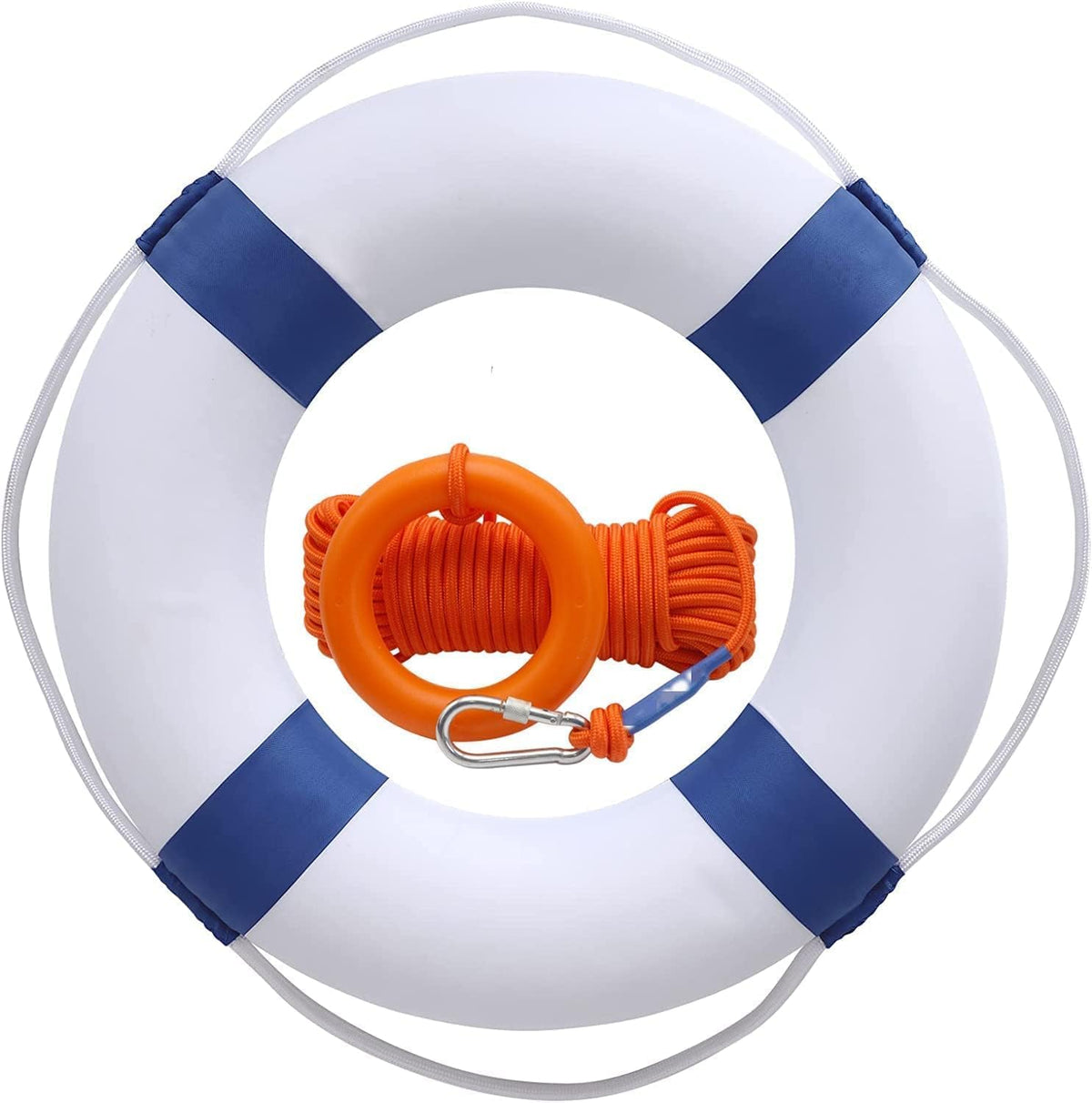CtopoGo front view of blue white throw ring showing visibility and readiness