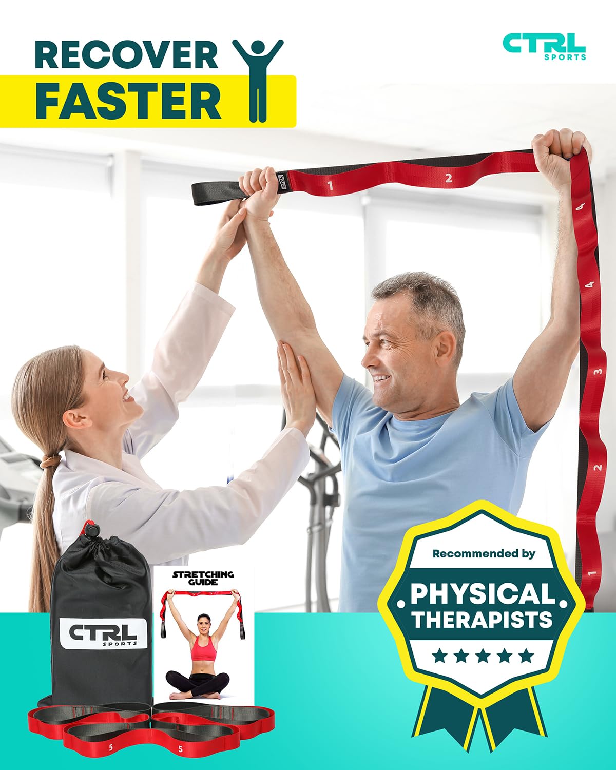 CTRL Sports in-use foot stretch demonstrating safer hamstring reach and support