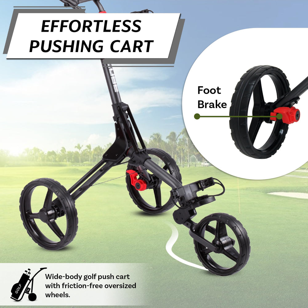 CUBE cart foot brake detail ensuring secure stop and slope safety