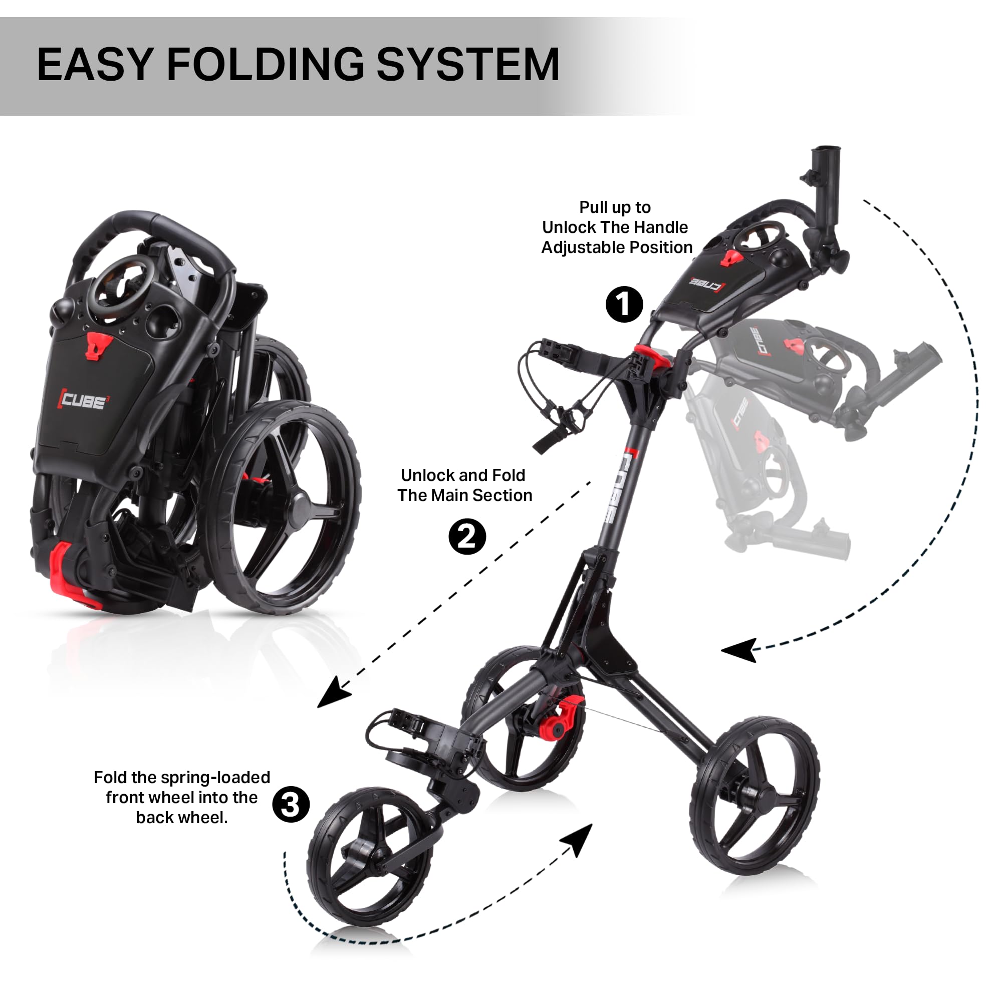 CUBE cart umbrella holder with umbrella for quick all-weather readiness