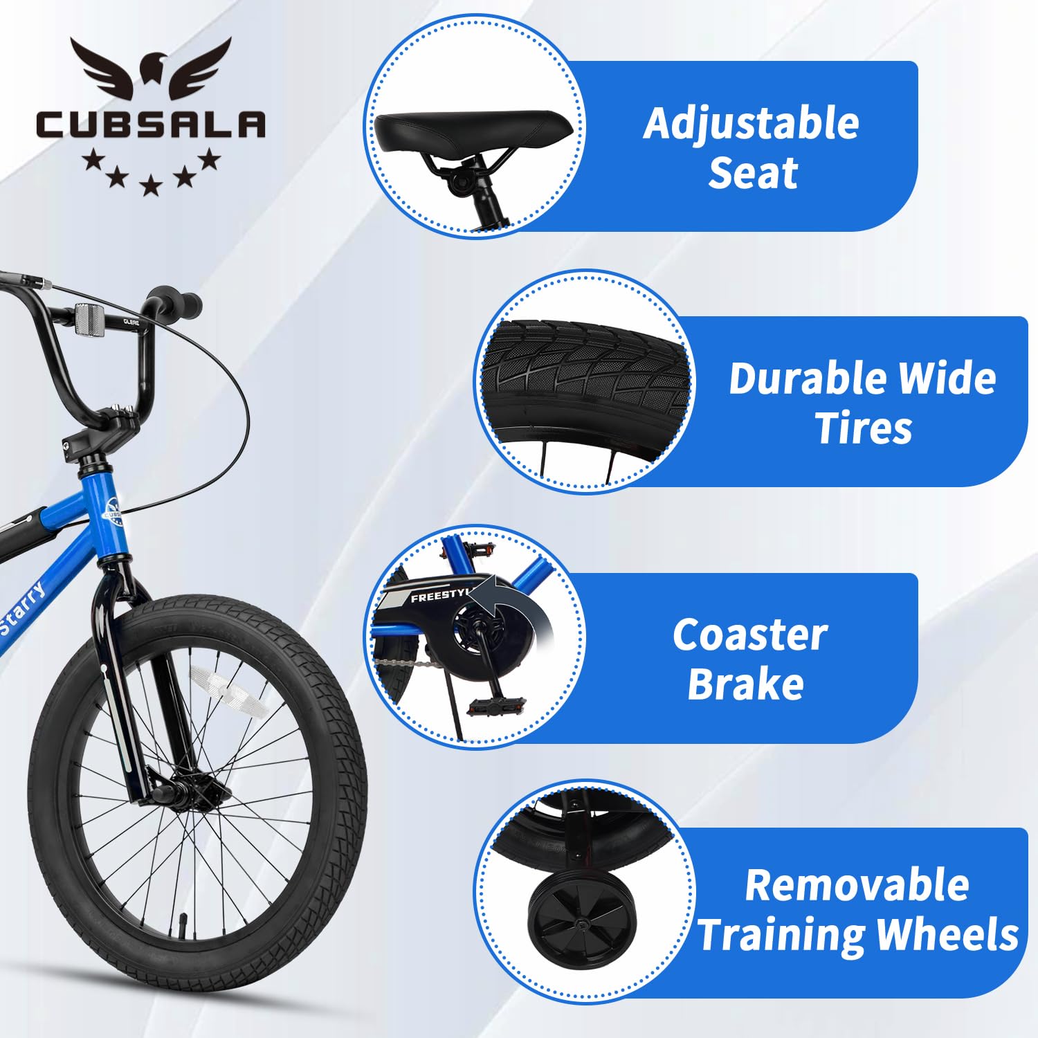 cubsala training wheels and rear V-brake visible for safe beginner control