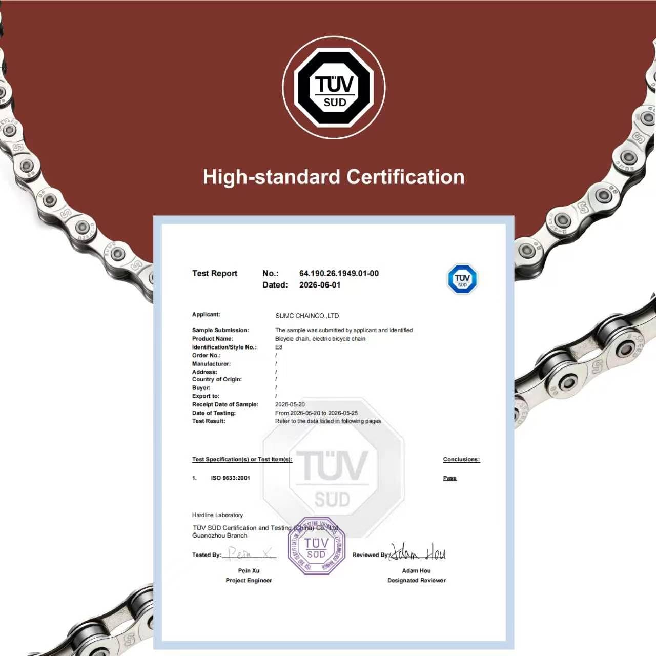 CUEQQY close-up of chain links highlighting precision fit and smooth operation