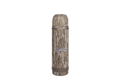 Cupped Waterfowl thermos front view showing camo concealment and long-lasting temperature retention