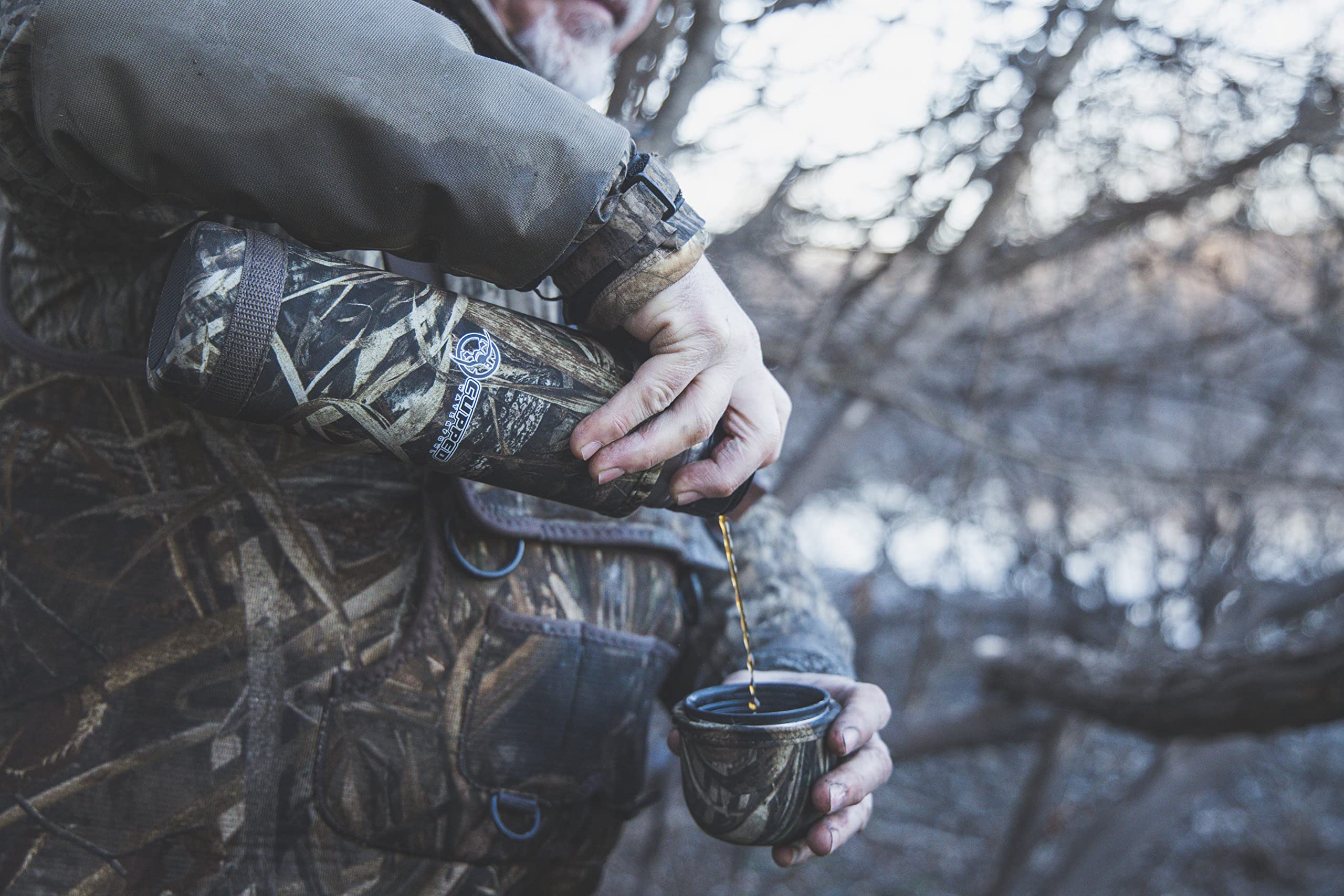 Cupped Waterfowl lid close-up converting to cup for easy sipping benefit: convenient use