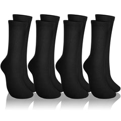 Cutecrop front view of black crew socks showing packaging and comfort
