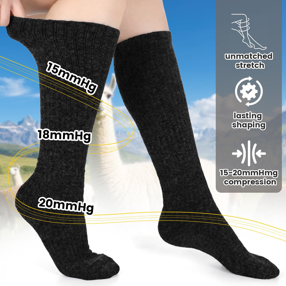 Cutecrop socks worn in hiking boot showing secure fit and warmth benefit