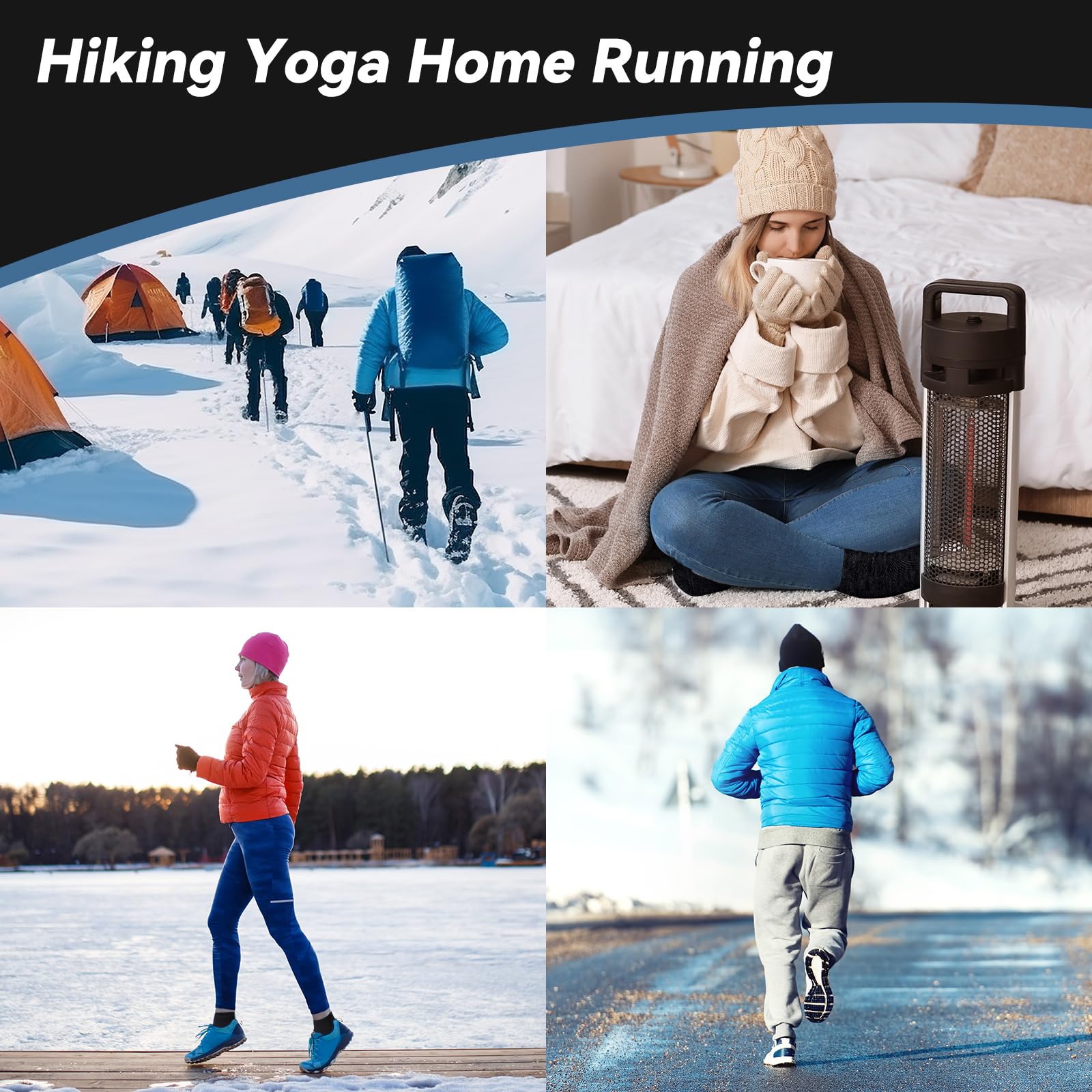 Cutecrop socks in an outdoor hike scene showing warmth and activity use