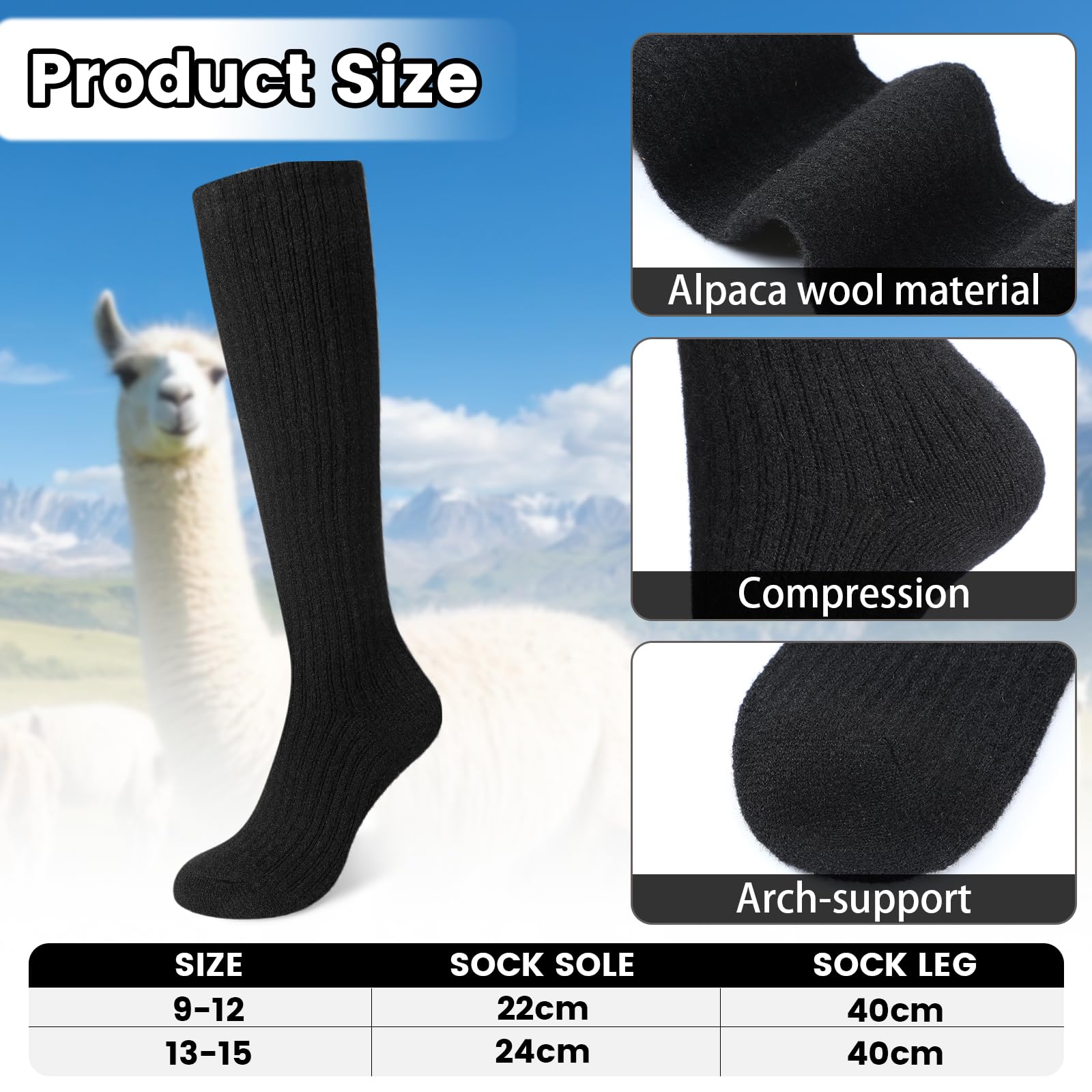 Cutecrop calf-high striped sock displayed to show 40 cm tube height benefit