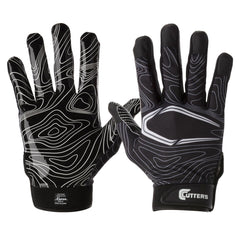 Cutters front view of receiver glove showing fit and palm for improved catches