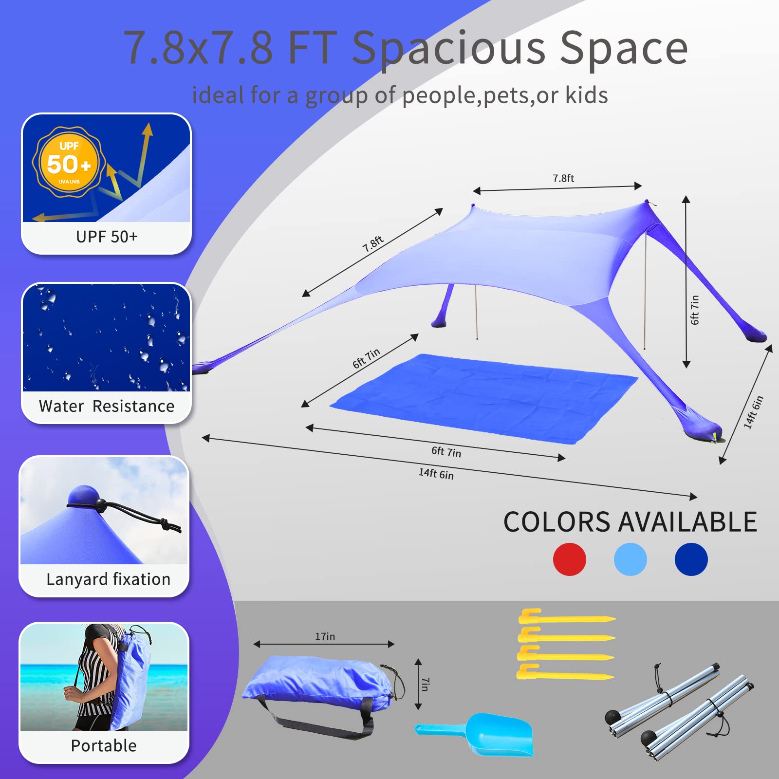 CUUPO tent beside people illustrating size and seating for 4–5 adults