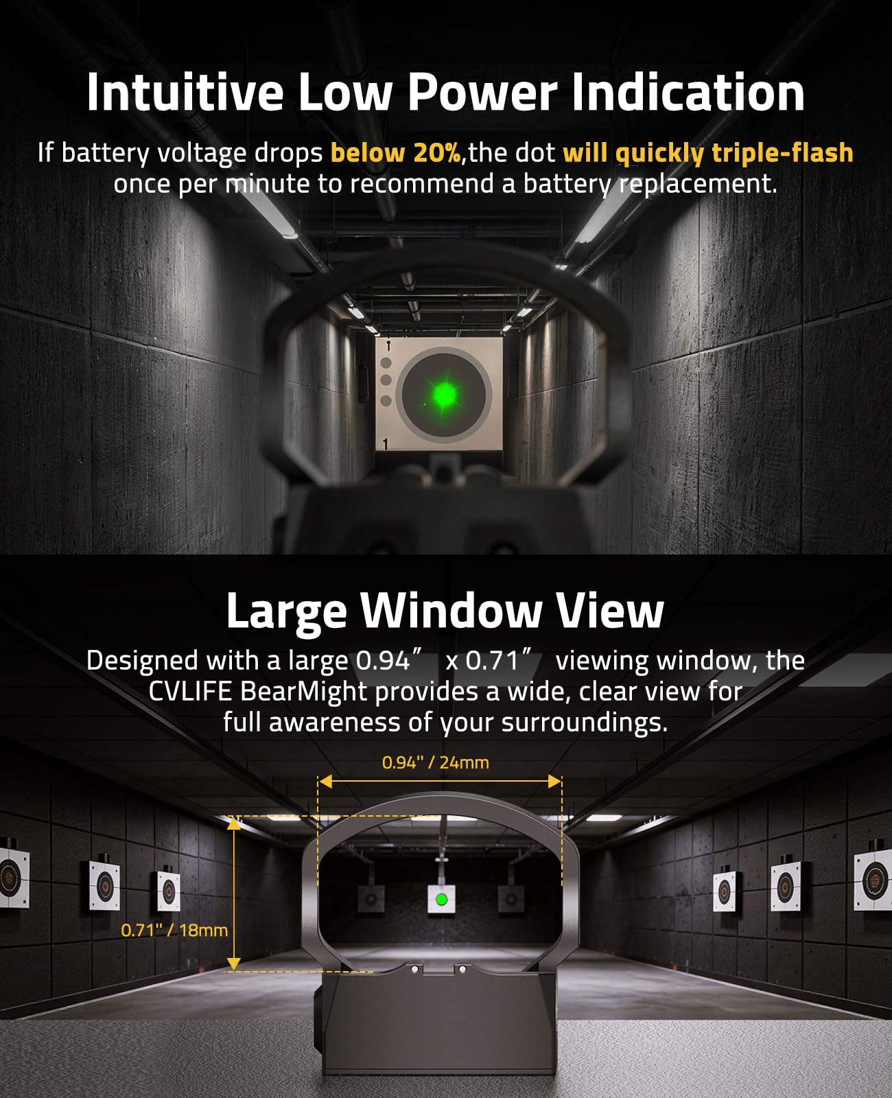 CVLIFE motion awake indicator LED illuminated, instant activation benefit