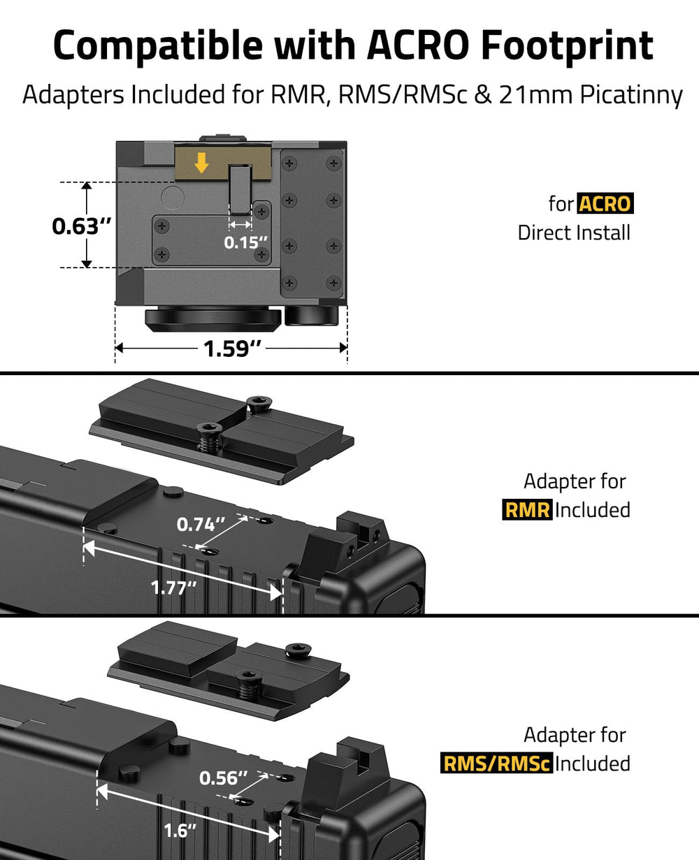 CVLIFE BearMight mounted on pistol demonstrating co-witness alignment and ready use