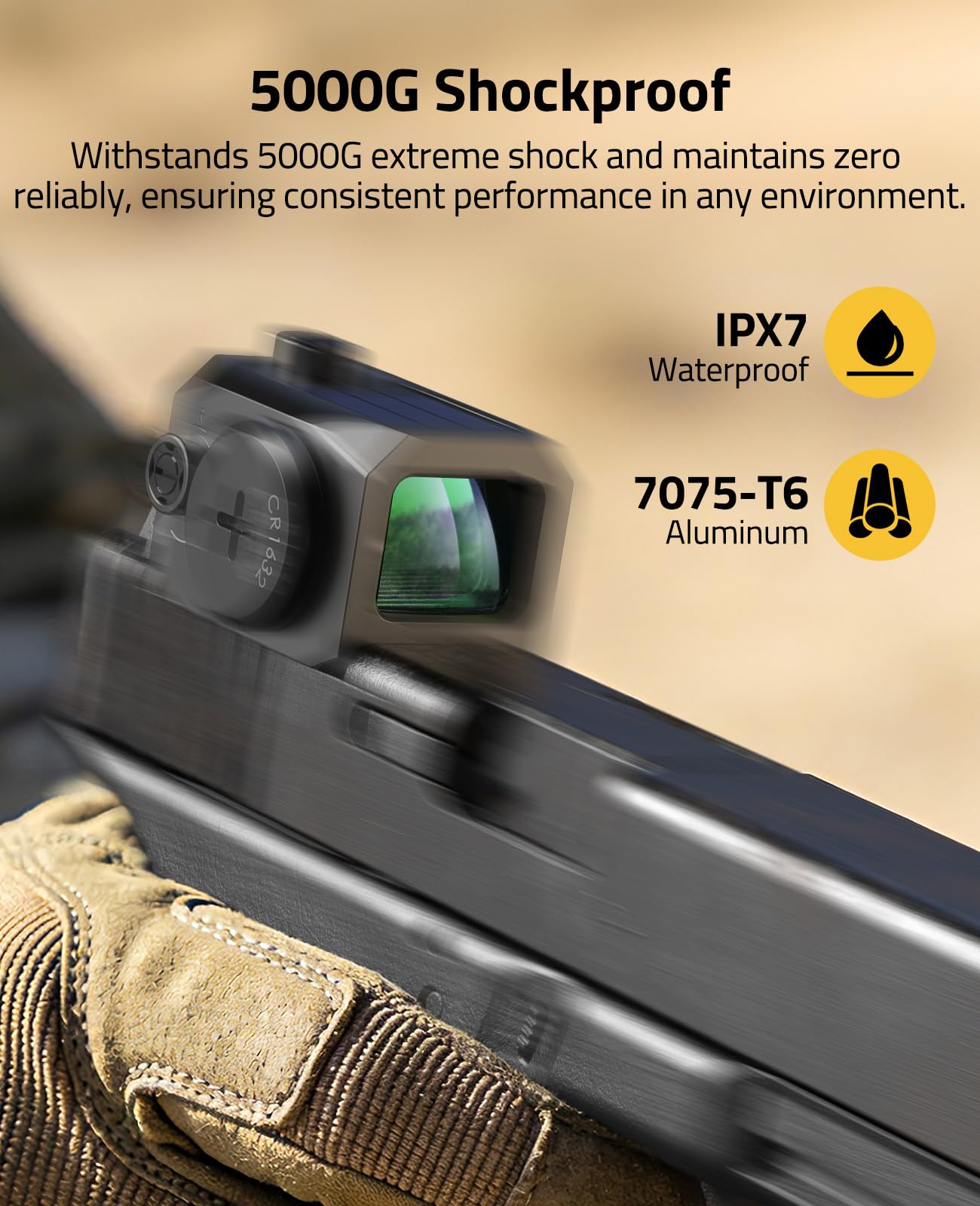 CVLIFE BearMight window closeup showing 3 MOA green dot clarity and quick target acquisition
