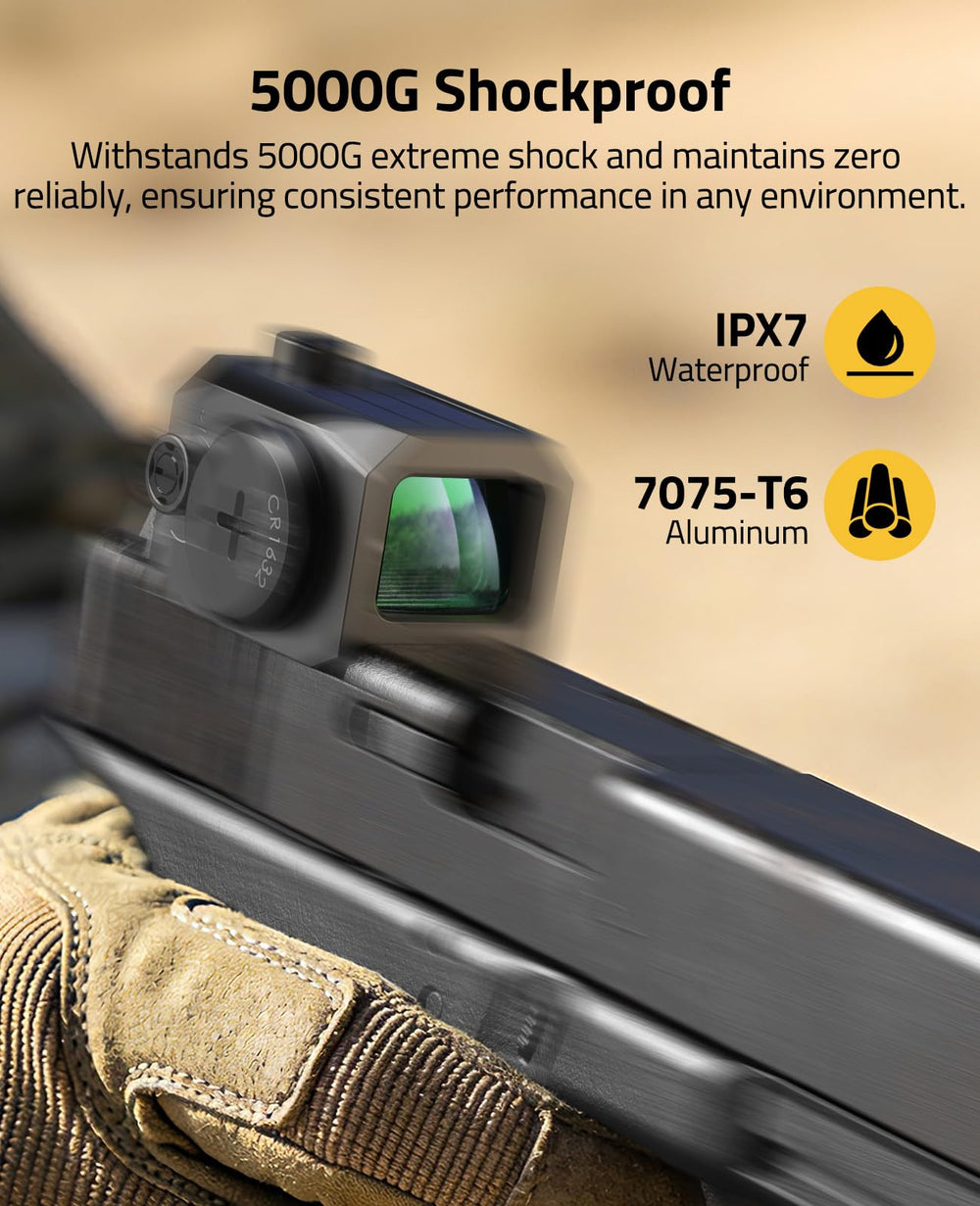 CVLIFE BearMight window closeup showing 3 MOA green dot clarity and quick target acquisition