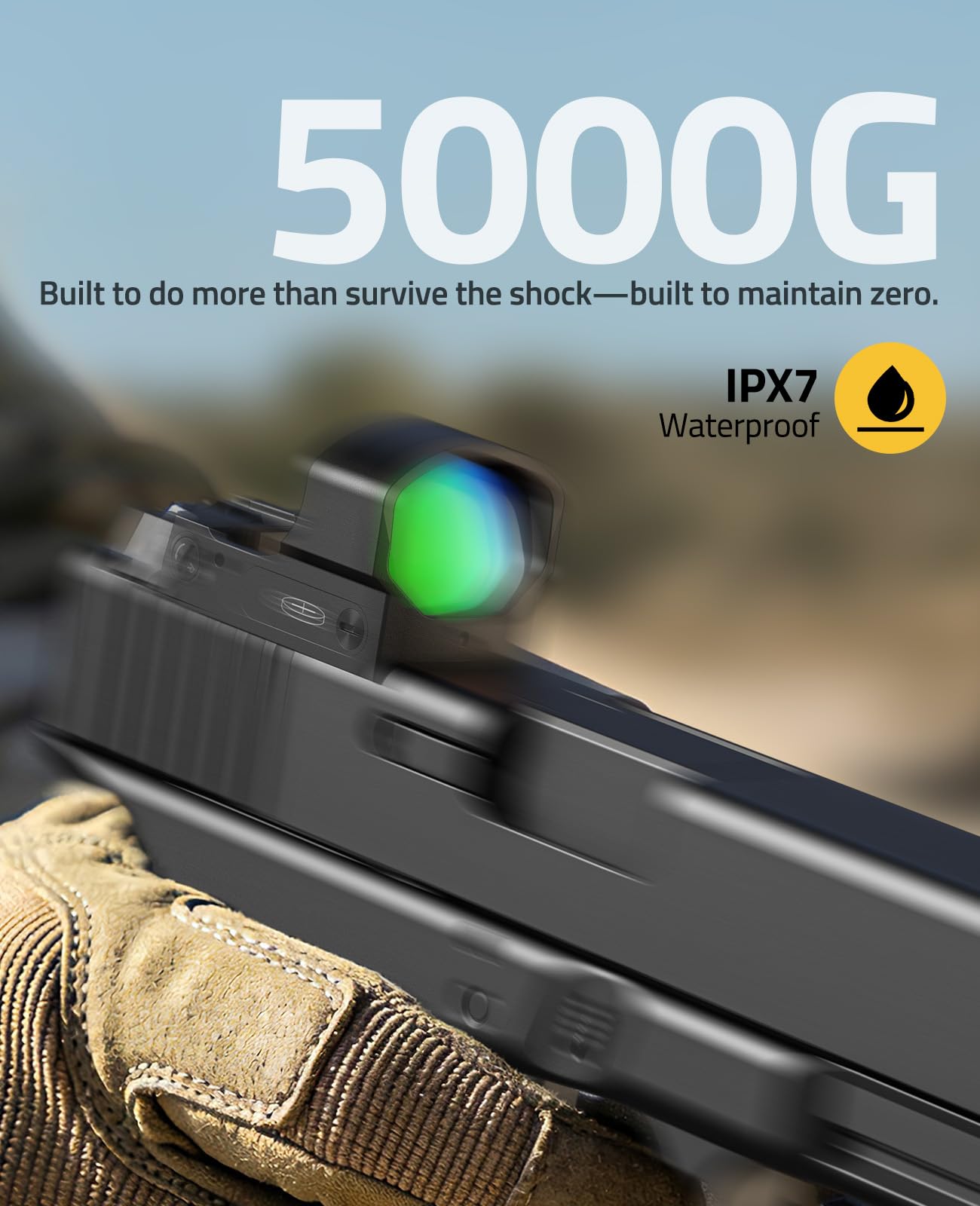 CVLIFE close-up of glass window and 3 MOA dot, clear sight picture benefit
