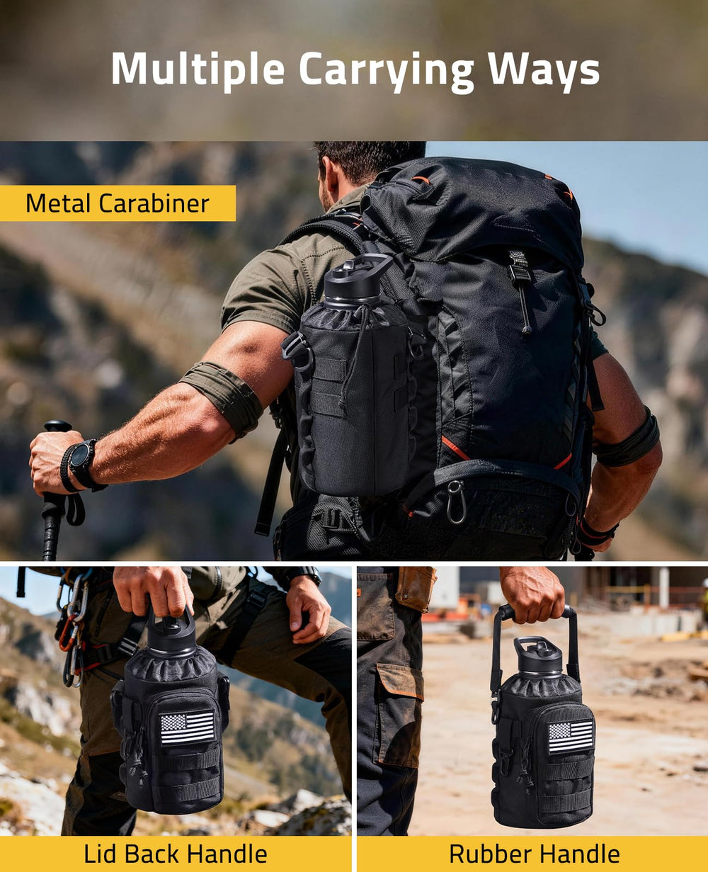 CVLIFE bottle mounted in backpack showing hands-free transport benefit