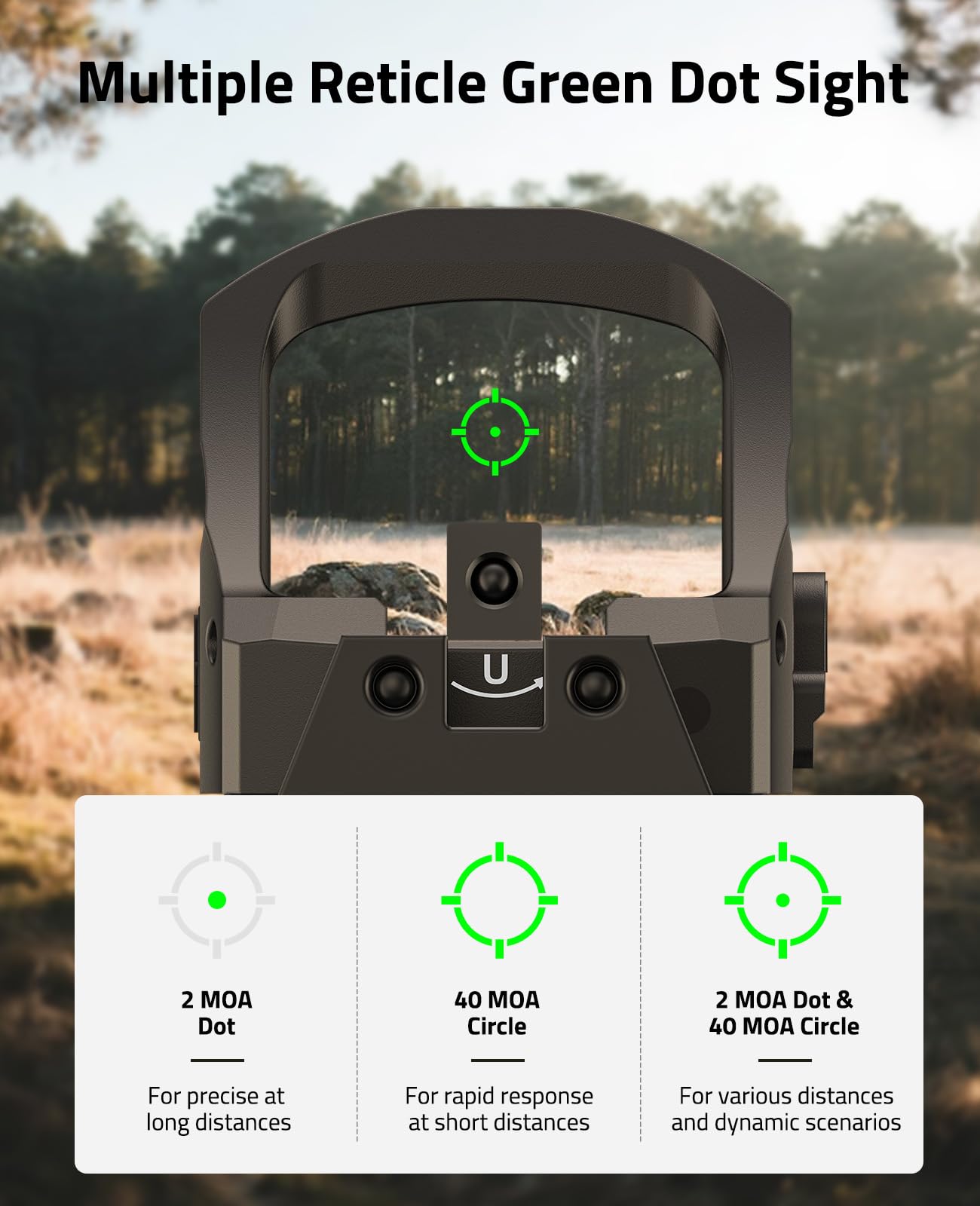CVLIFE mounted low on pistol slide showing co-witness with iron sights benefit