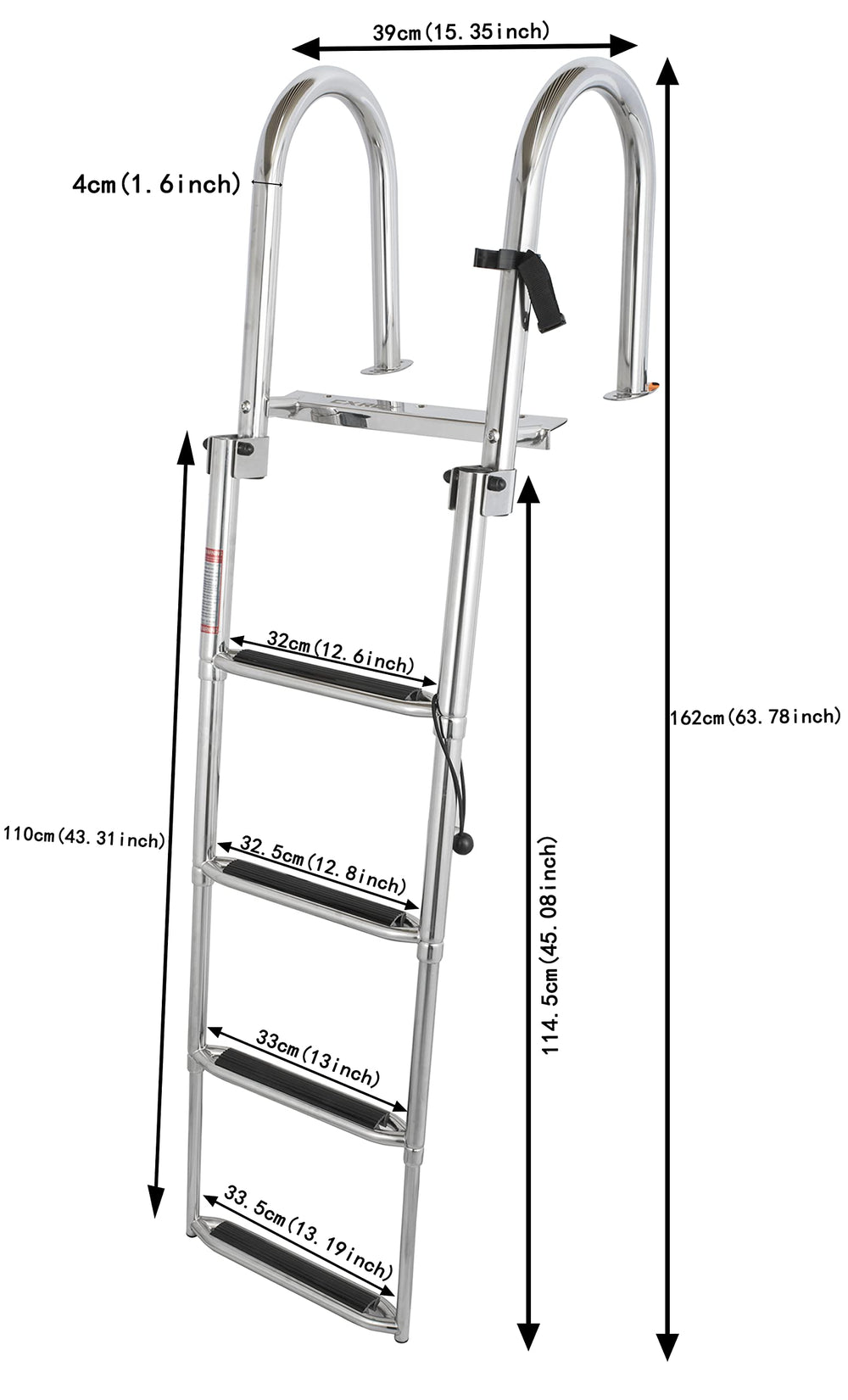 CXRCY ladder fully deployed in water demonstrating easy entry and stable support