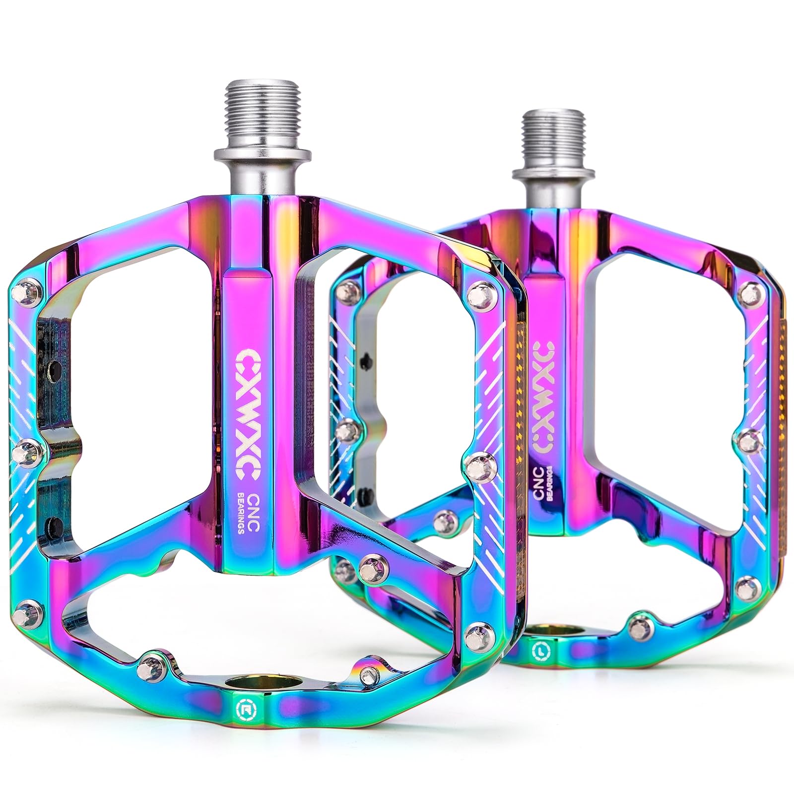 CXWXC front view of pedals showing platform and finish for durable support