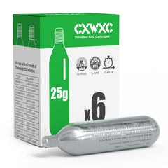 CXWXC front view of cartridge pack showing sizes and quick inflation benefit