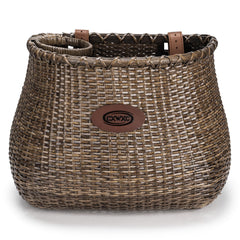 CXWXC front view of rattan bike basket showing classic charm and organized storage