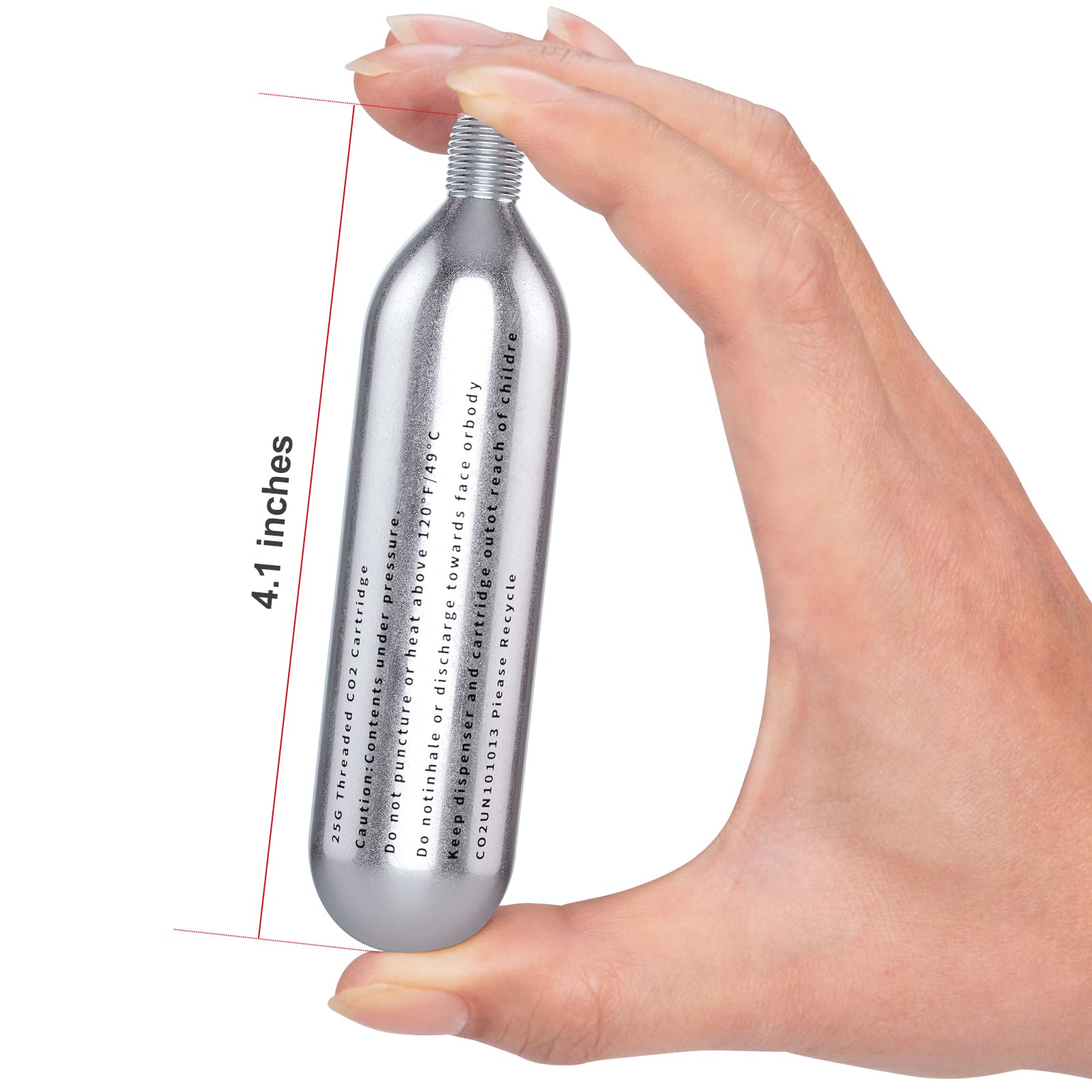 CXWXC close-up of 3/8-24 threaded base for wide inflator compatibility