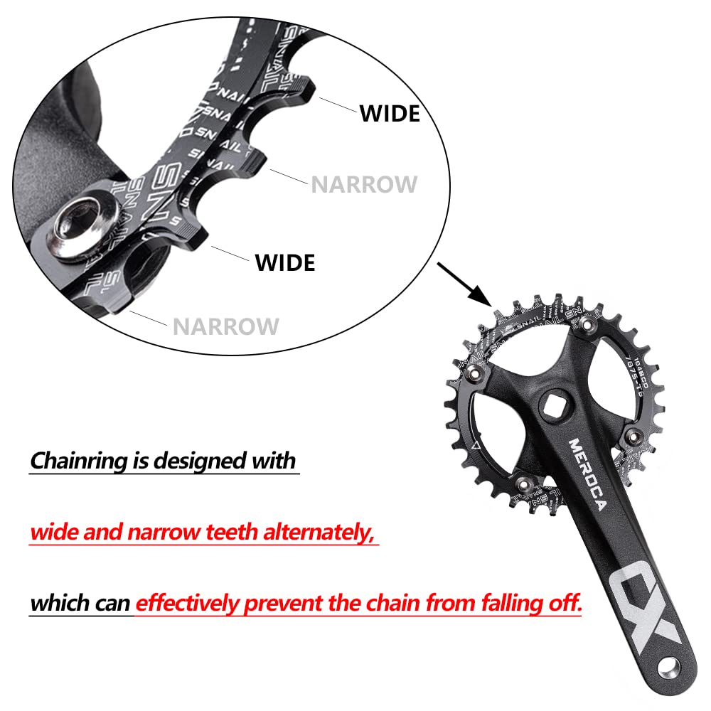 Cyclon narrow-wide chainring closeup highlights tooth profile, prevents chain drops