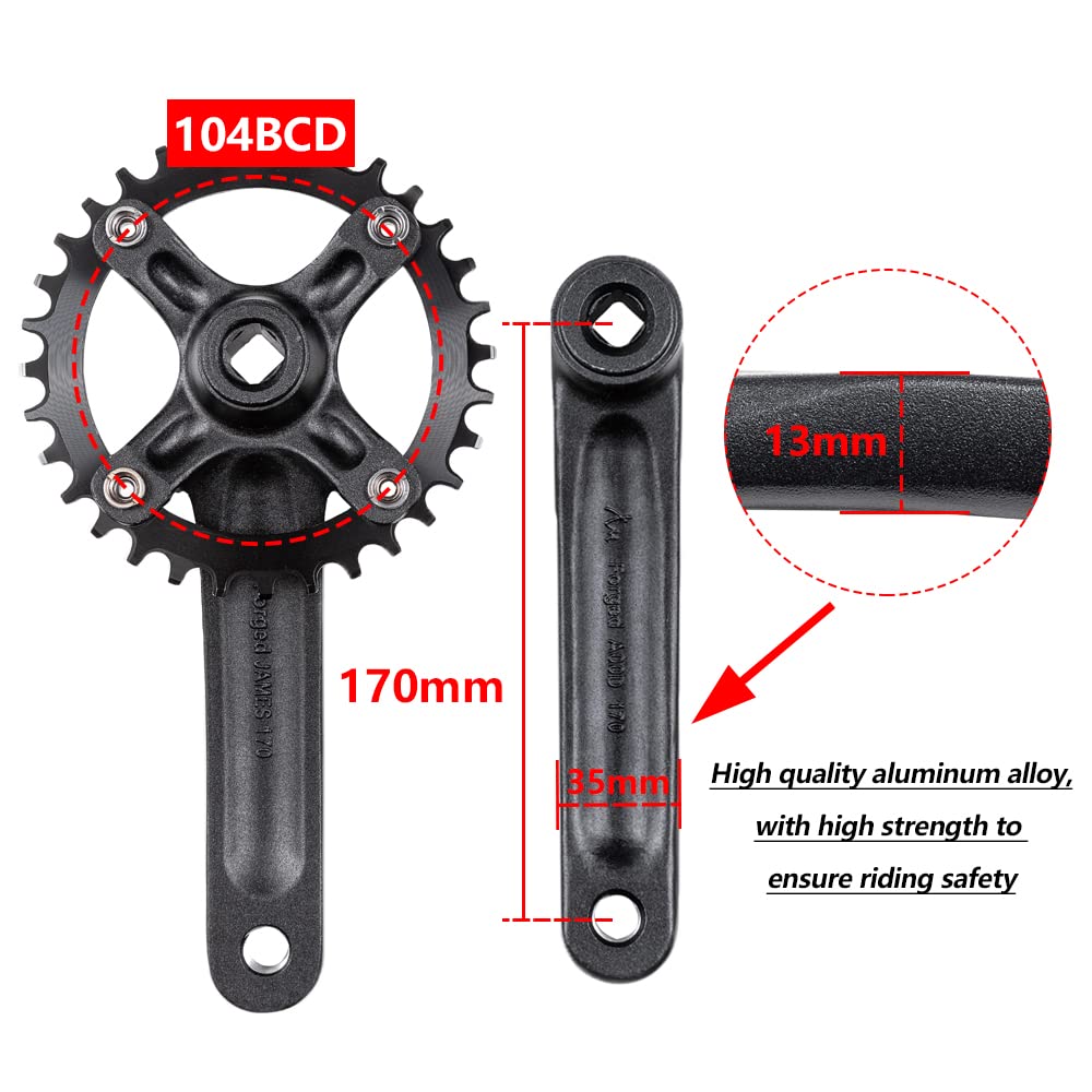 Cyclon crankset installed on mountain bike, enhances single-speed performance