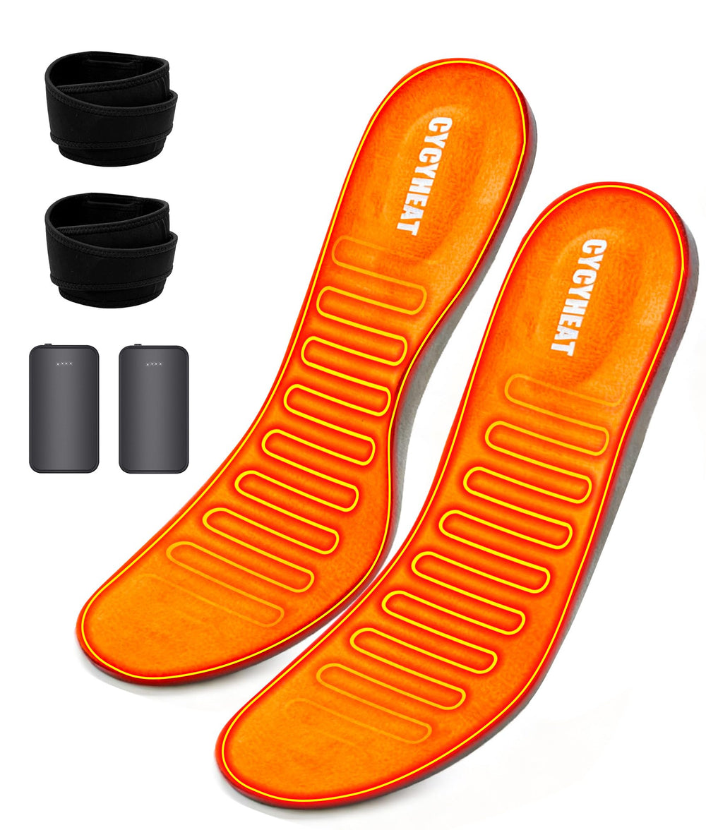 CYCYHEAT front packaging showing heated insole kit and benefits