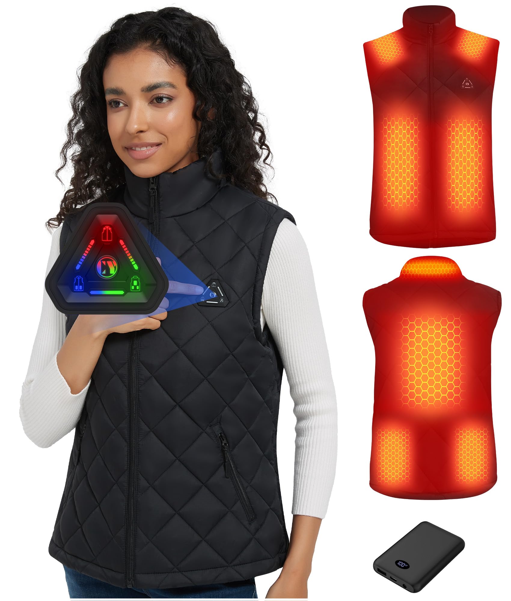 CYCYHEAT front view quilted vest showing streamlined warmth