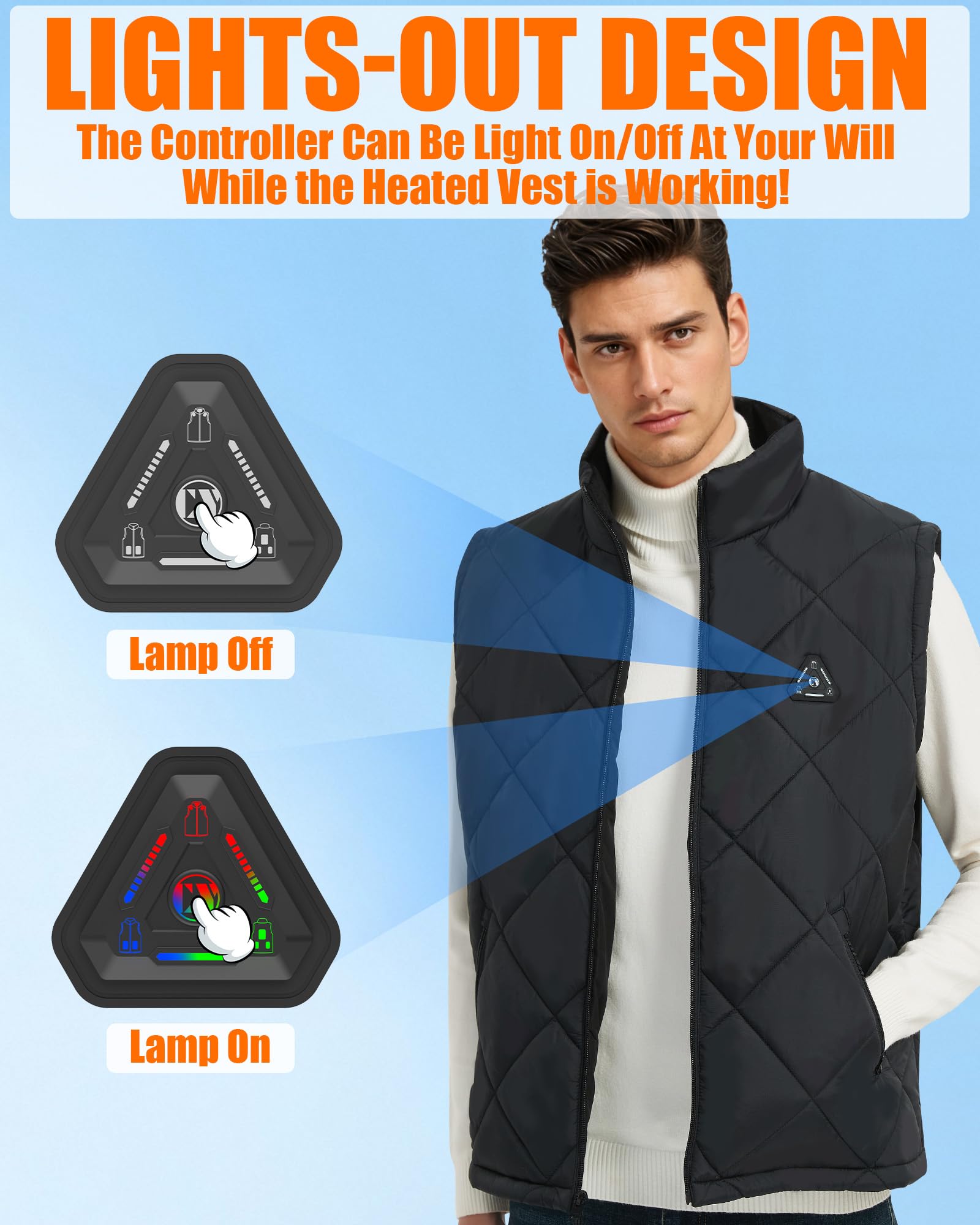 CYCYHEAT vest next to common objects showing scale and true-to-size fit benefit